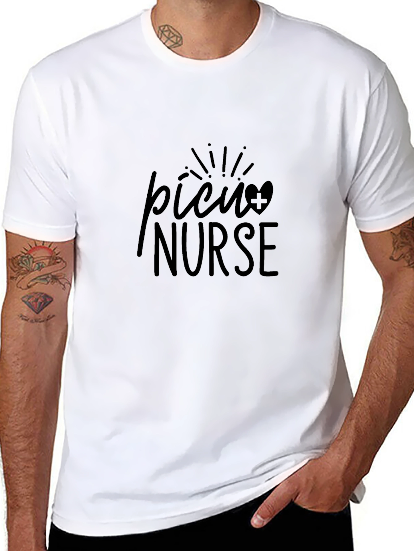 PICU Nurse Black T-Shirt - Medical Apparel