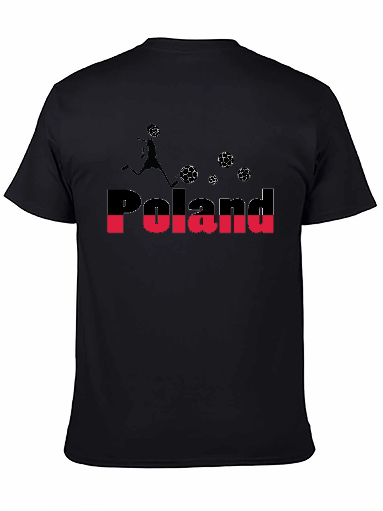 Poland Soccer Graphic Tee - Black