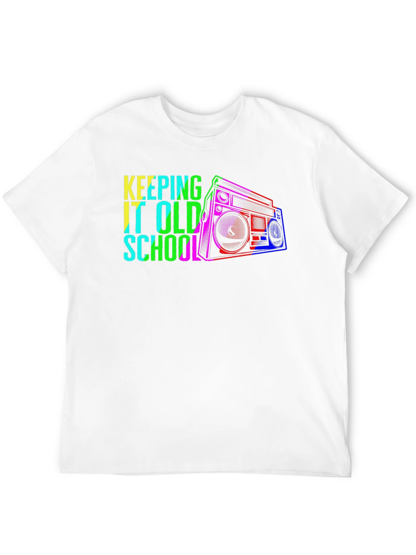 Retro Boombox Graphic T-Shirt - Old School Style
