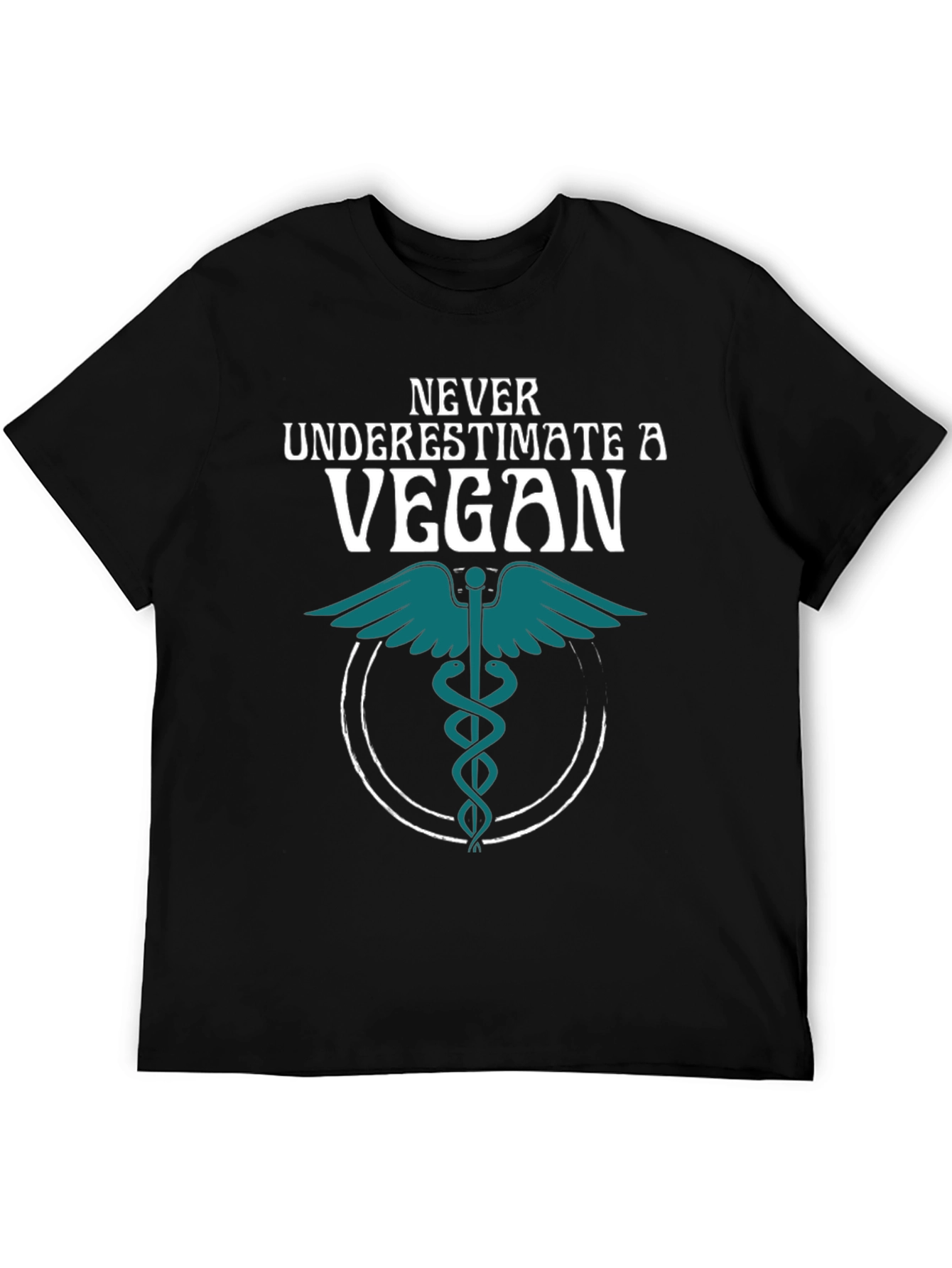 Never Underestimate a Vegan T-Shirt Caduceus Symbol
