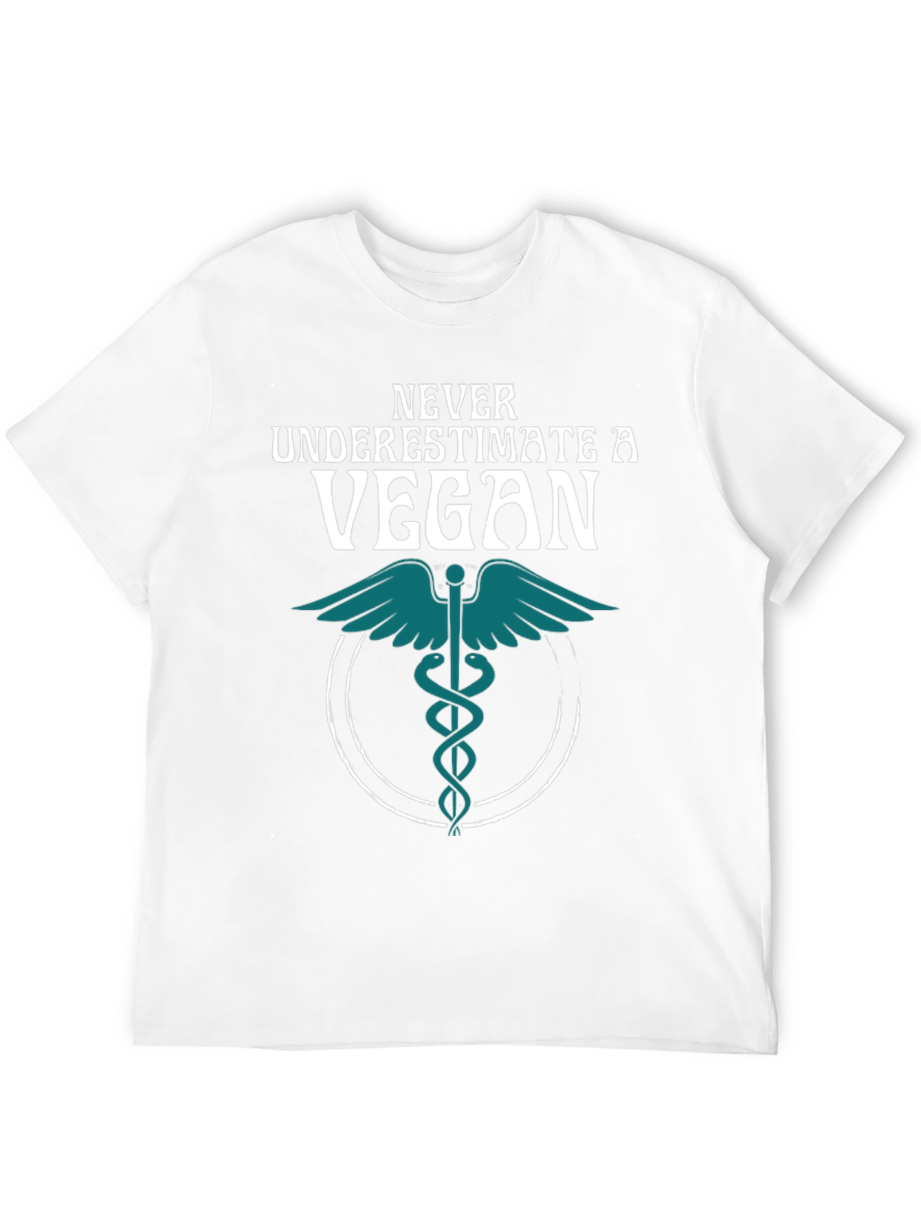 Never Underestimate a Vegan T-Shirt Caduceus Symbol