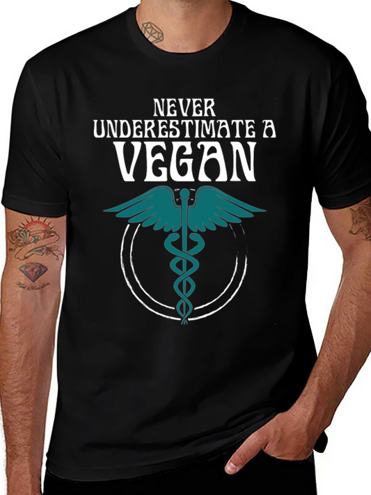 Never Underestimate a Vegan T-Shirt Caduceus Symbol