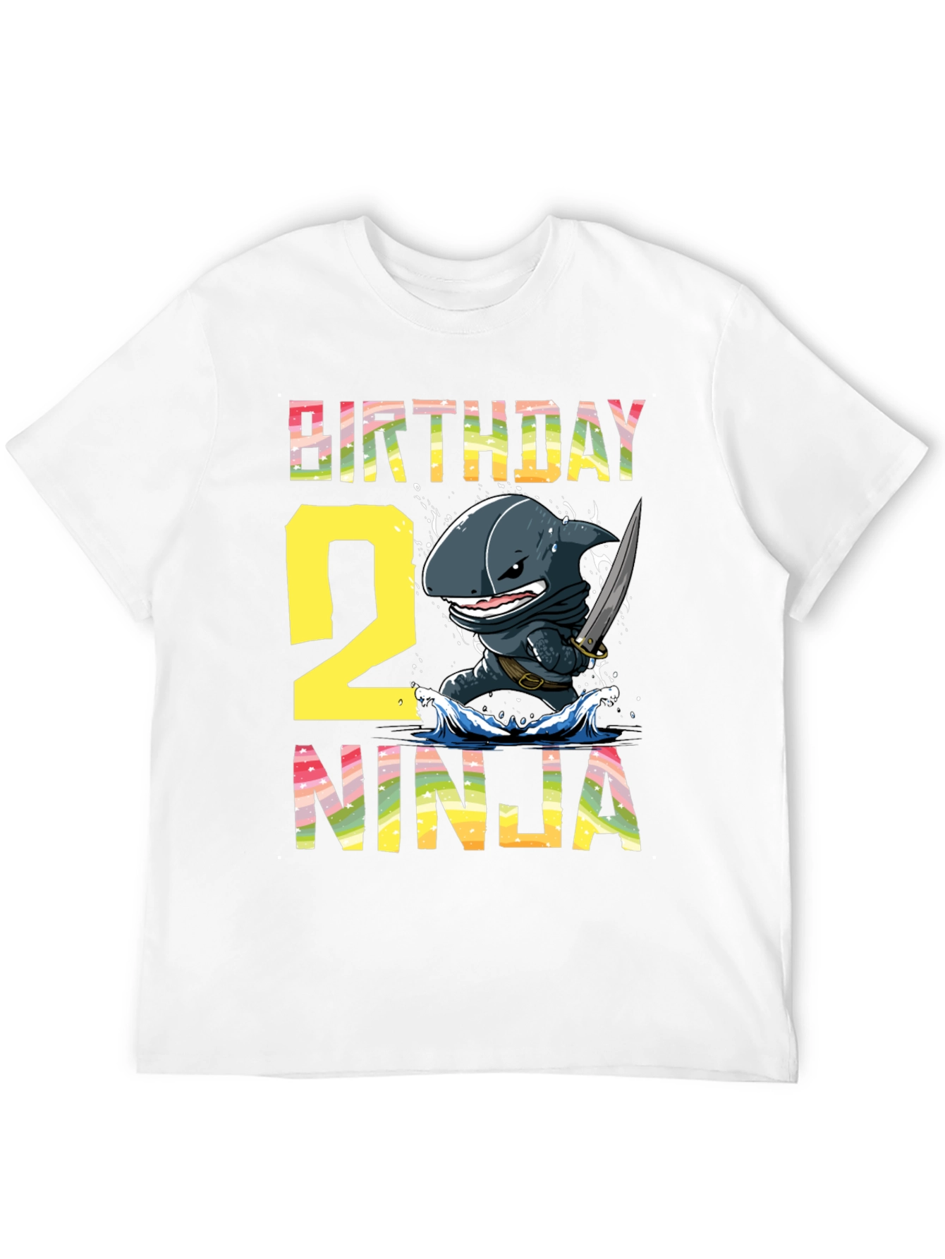Birthday Shark Ninja Second Birthday T-Shirt