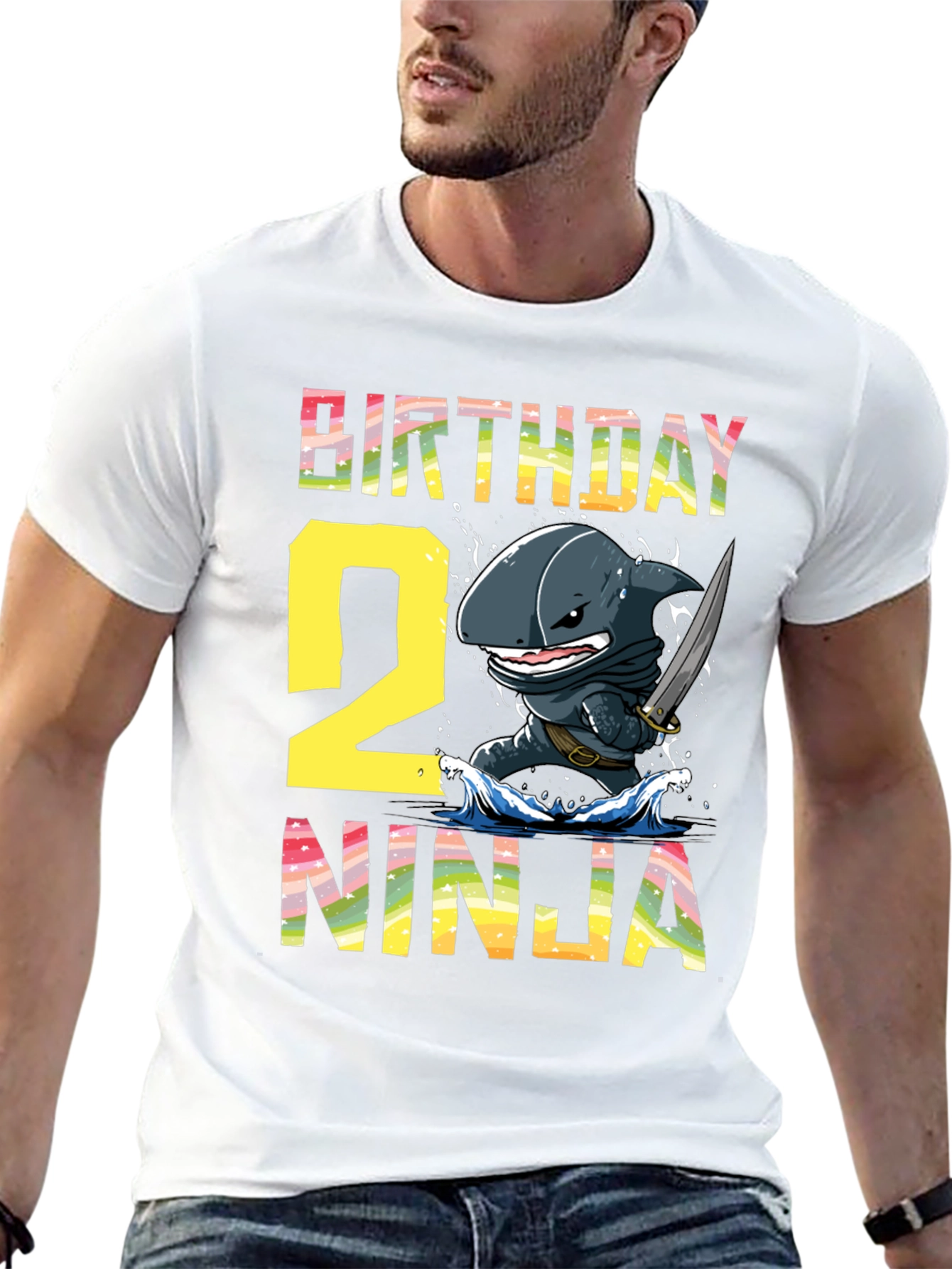 Birthday Shark Ninja Second Birthday T-Shirt