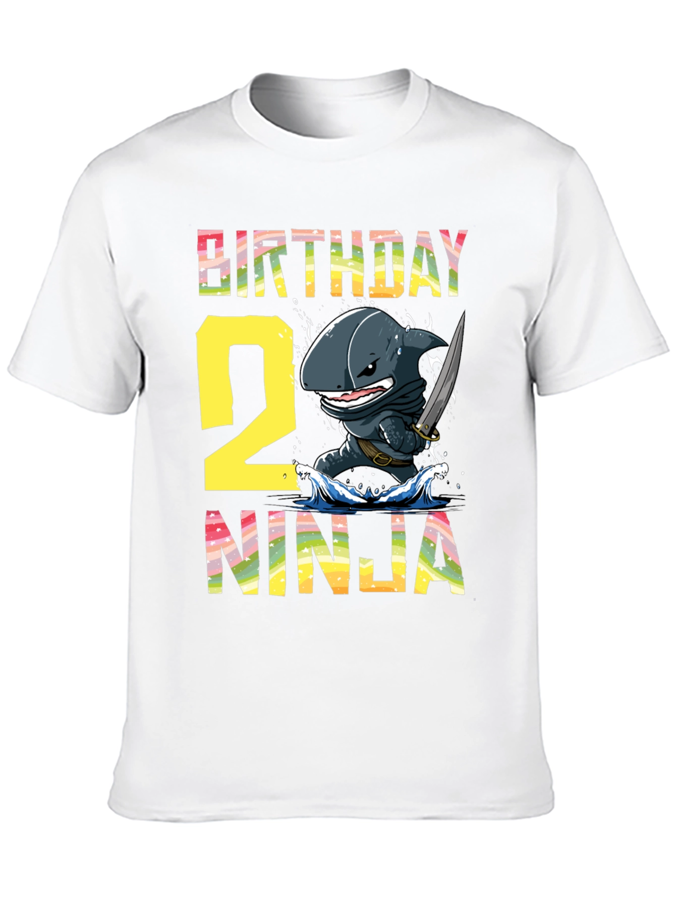Birthday Shark Ninja Second Birthday T-Shirt