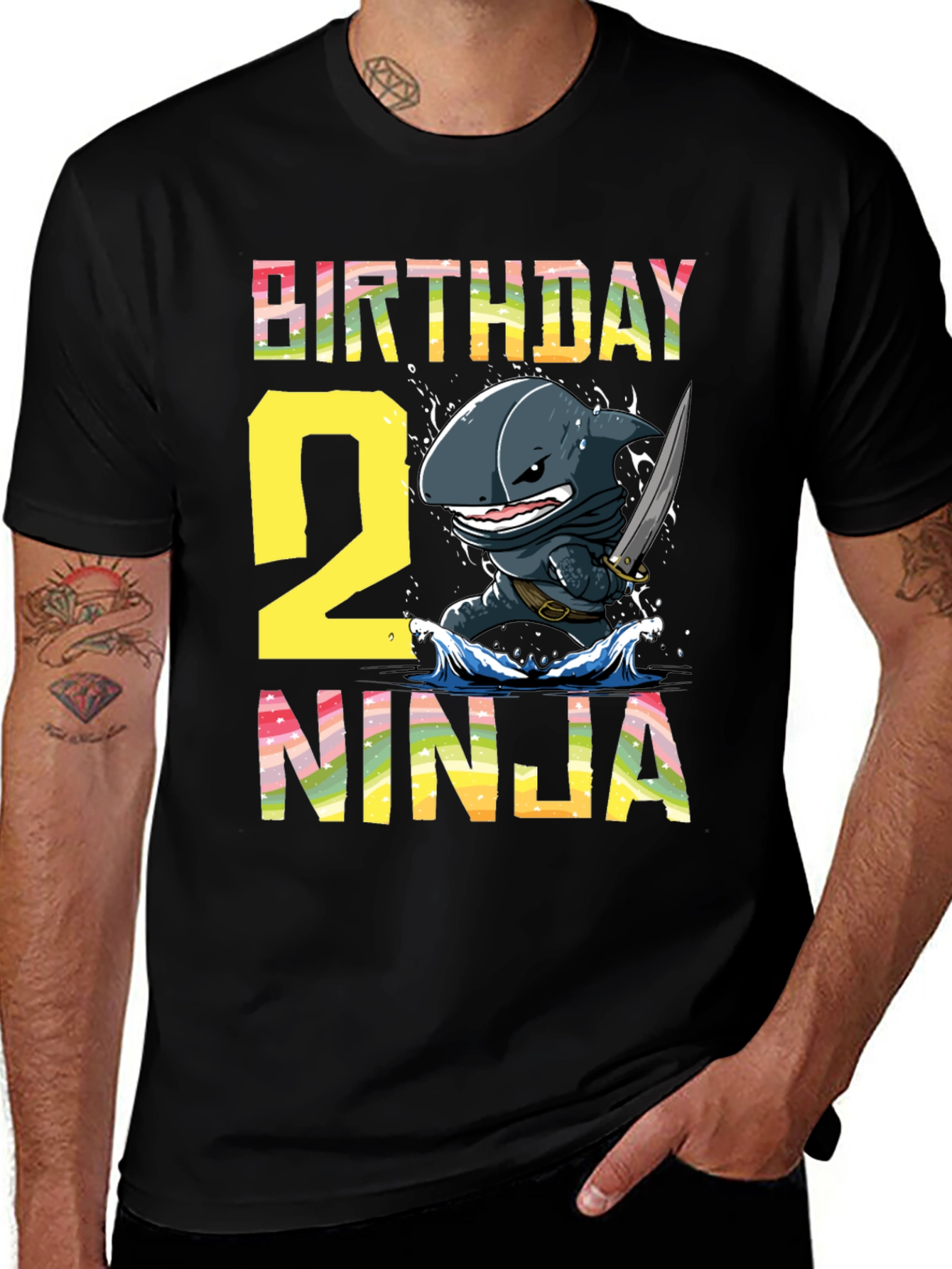 Birthday Shark Ninja Second Birthday T-Shirt