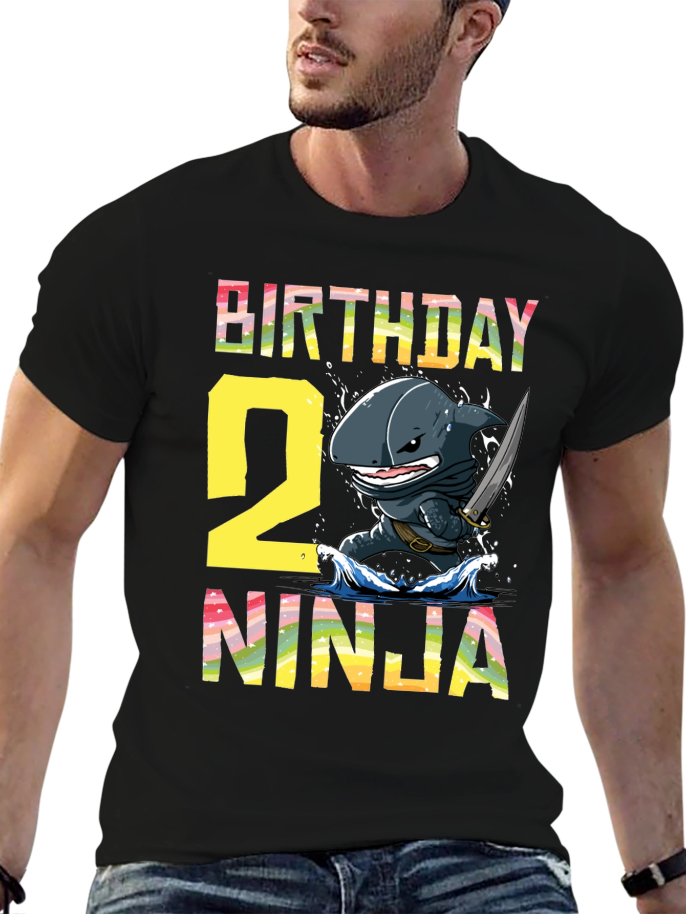Birthday Shark Ninja Second Birthday T-Shirt