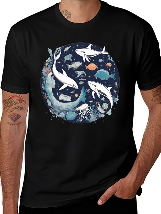 Ocean Life Graphic Tee - Unisex Black T-Shirt