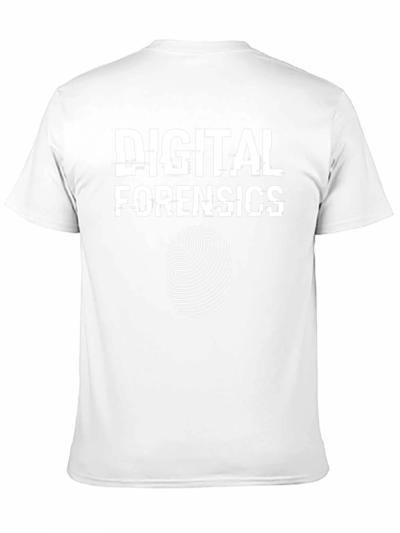 Digital Forensics T-Shirt - Black with Fingerprint Design