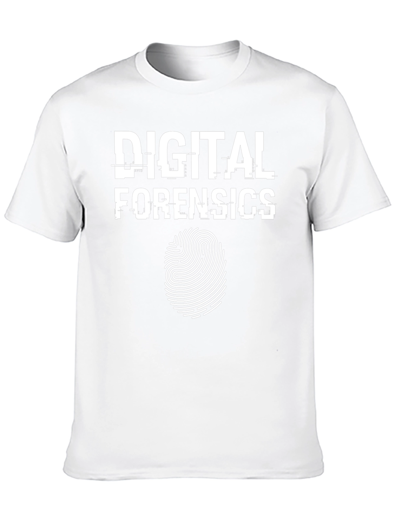 Digital Forensics T-Shirt - Black with Fingerprint Design