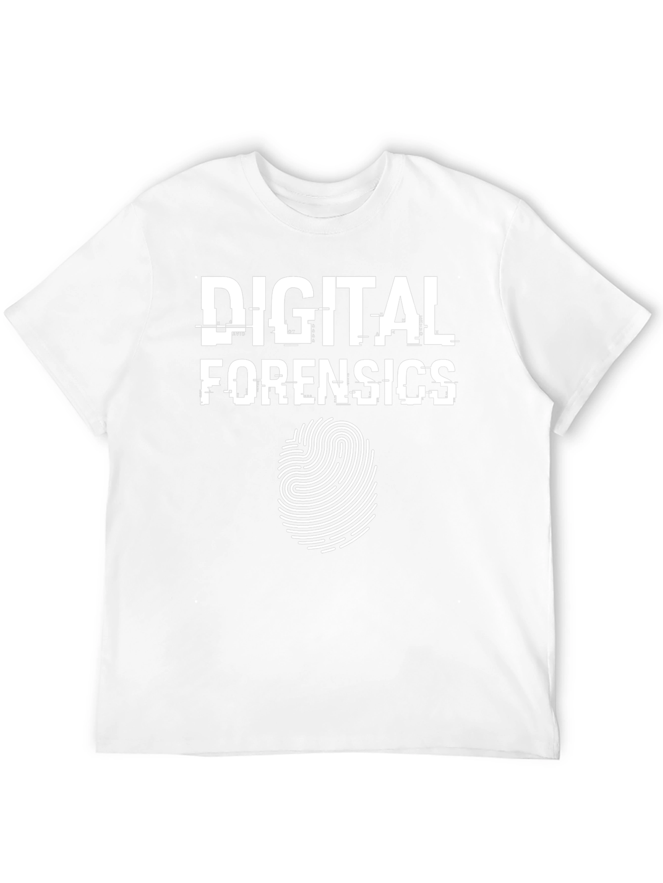 Digital Forensics T-Shirt - Black with Fingerprint Design