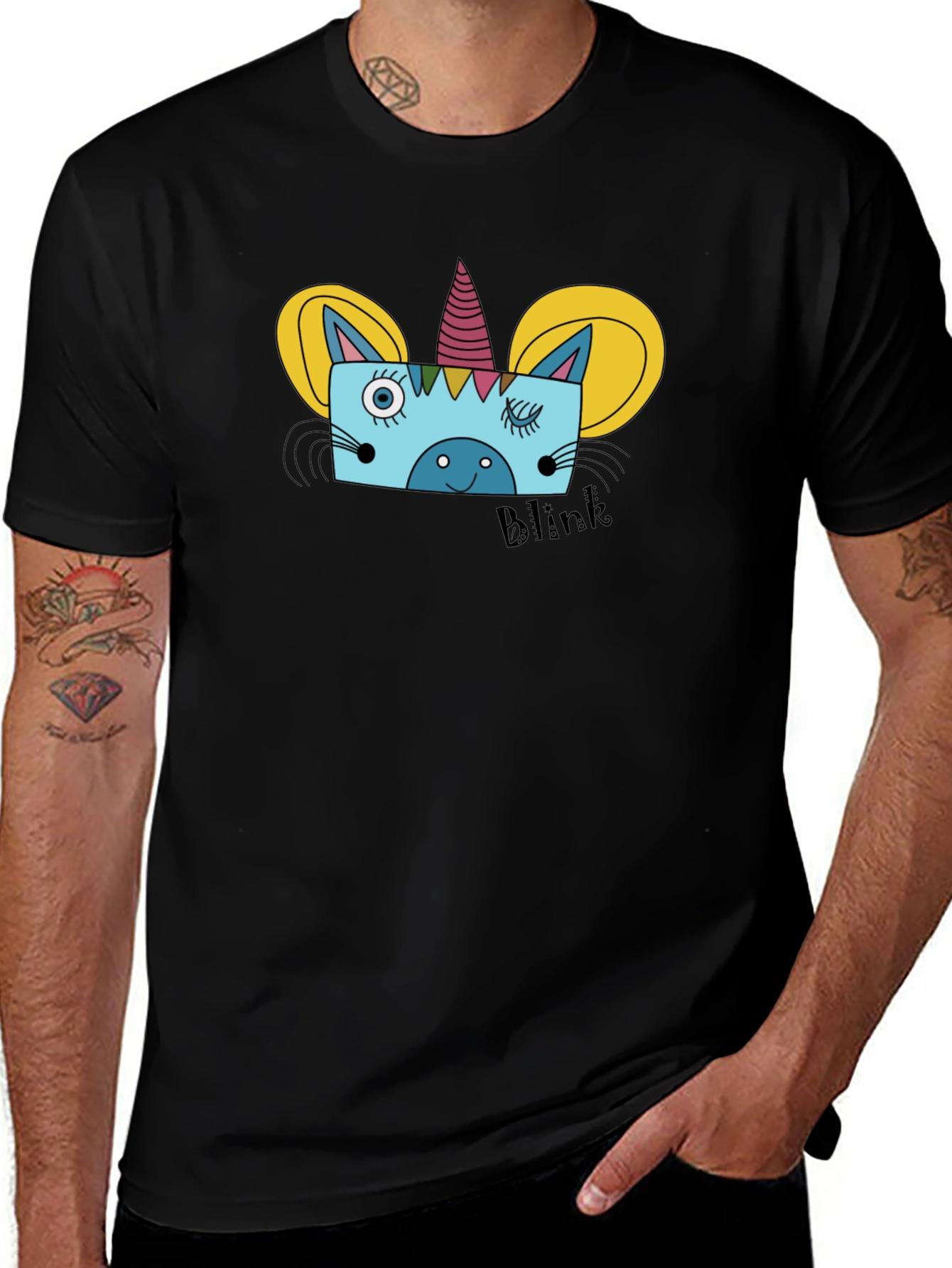 Unicorn Graphic T-Shirt Funny Blink Tee