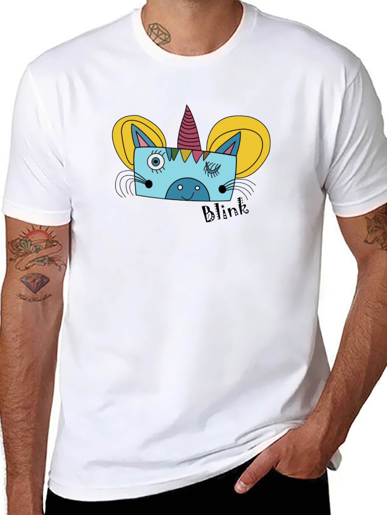 Unicorn Graphic T-Shirt Funny Blink Tee