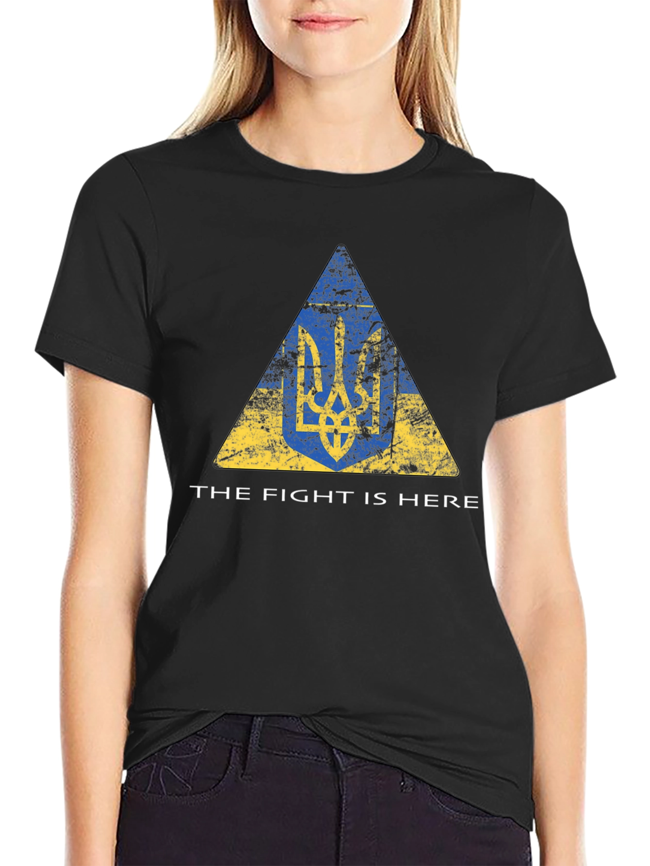 Ukraine Trident Flag T-Shirt - The Fight Is Here