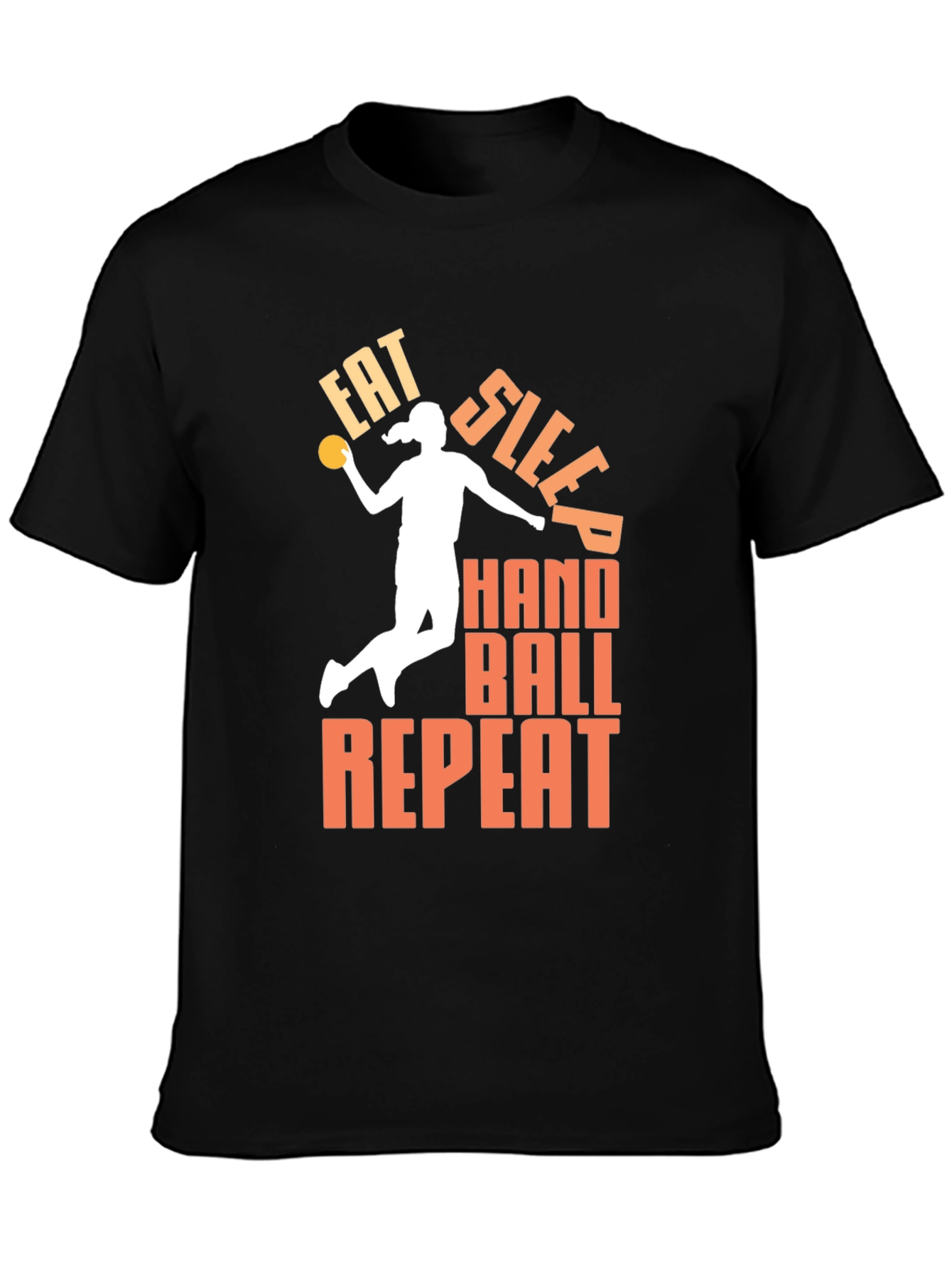 Eat Sleep Handball Repeat Black T-Shirt