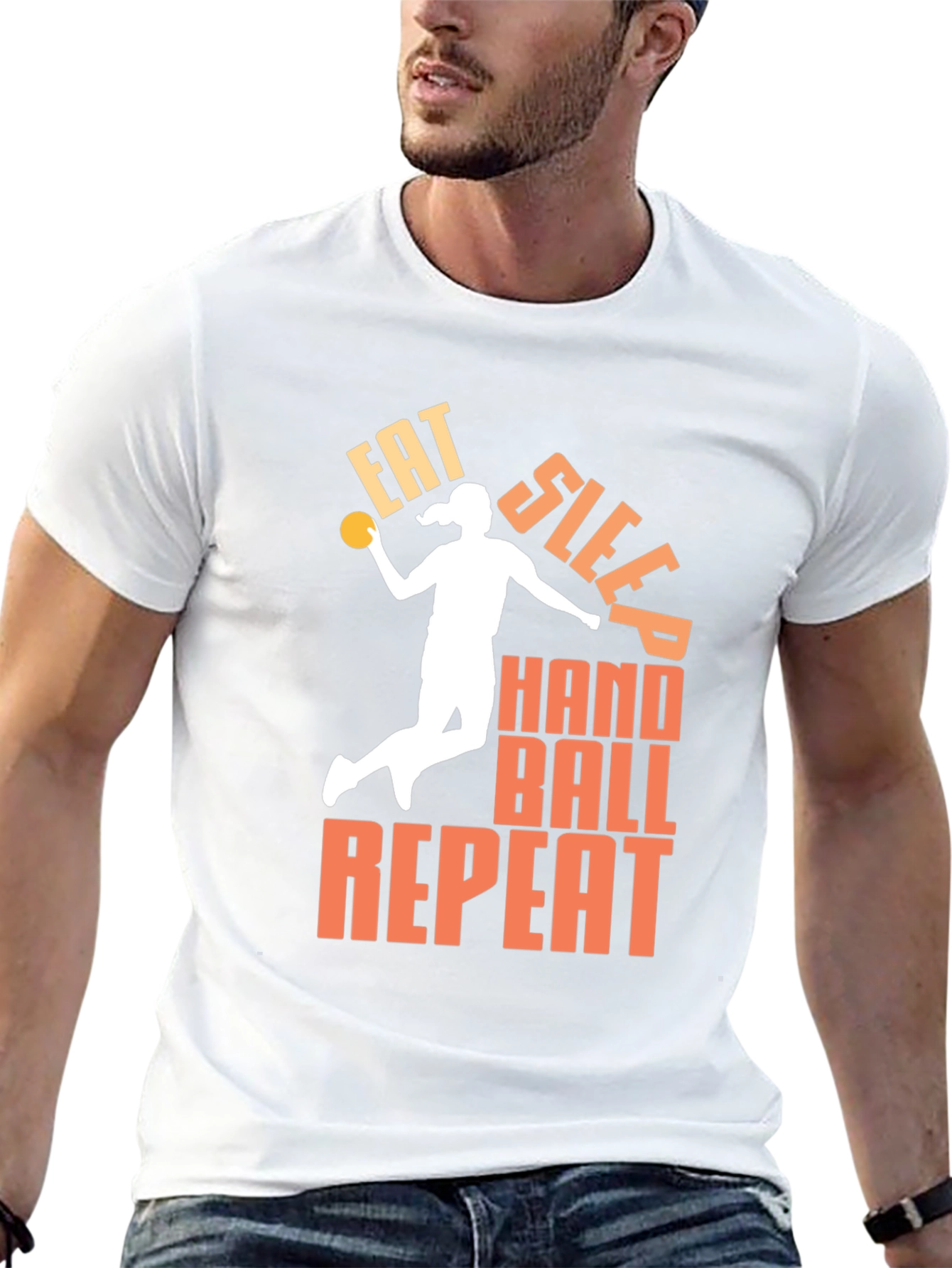 Eat Sleep Handball Repeat Black T-Shirt
