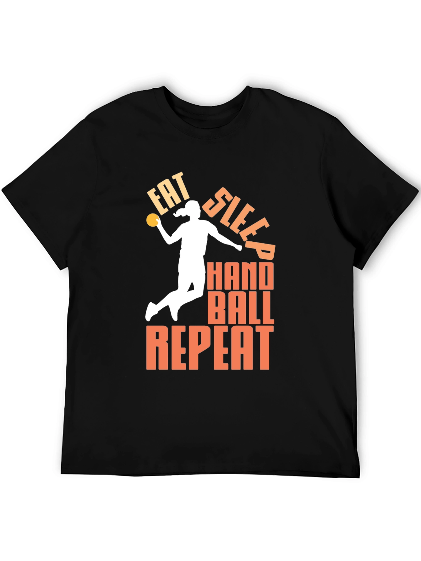 Eat Sleep Handball Repeat Black T-Shirt