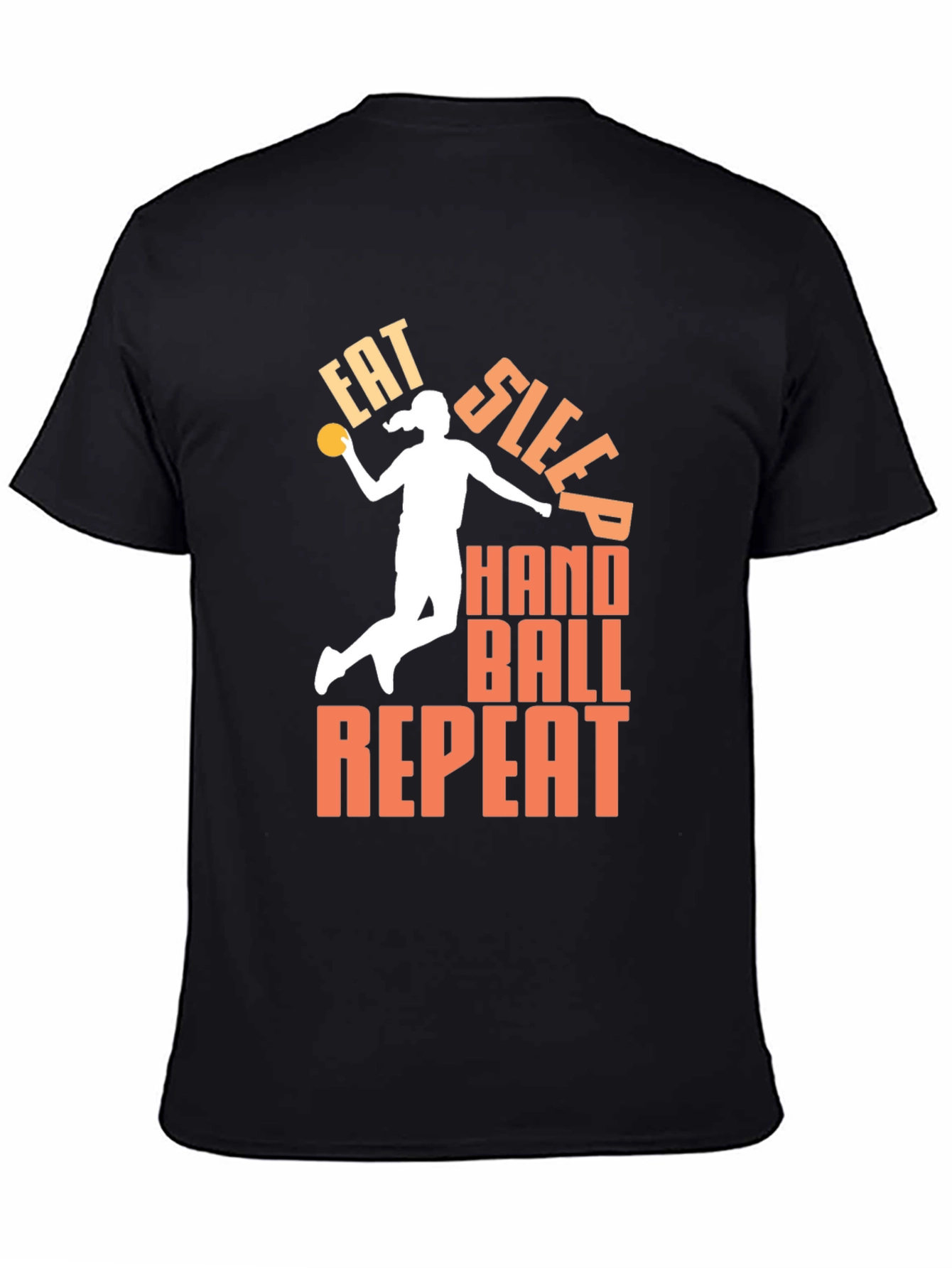 Eat Sleep Handball Repeat Black T-Shirt