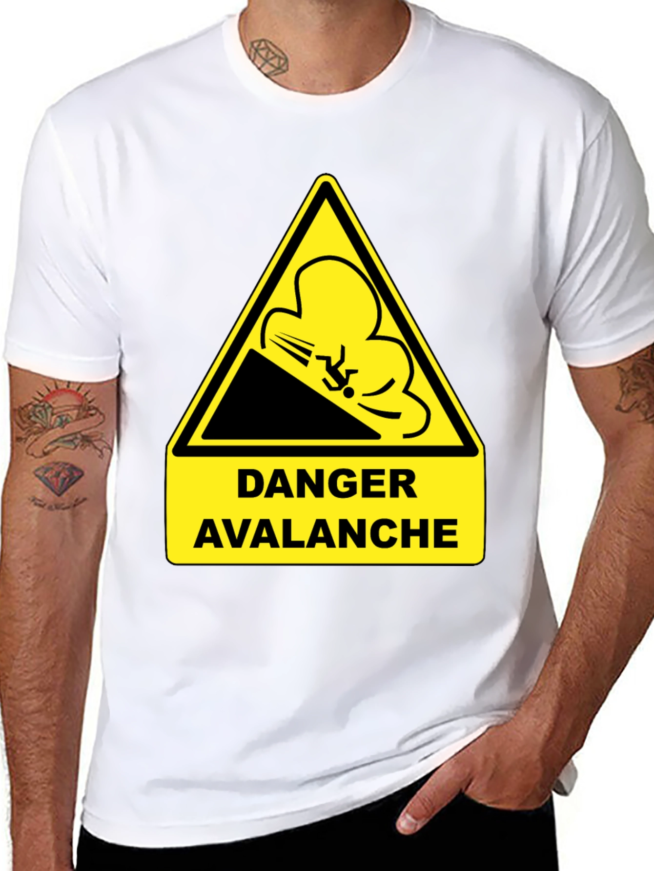 Danger Avalanche Warning Black T-Shirt