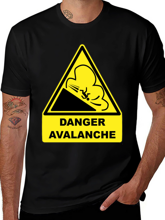 Danger Avalanche Warning Black T-Shirt