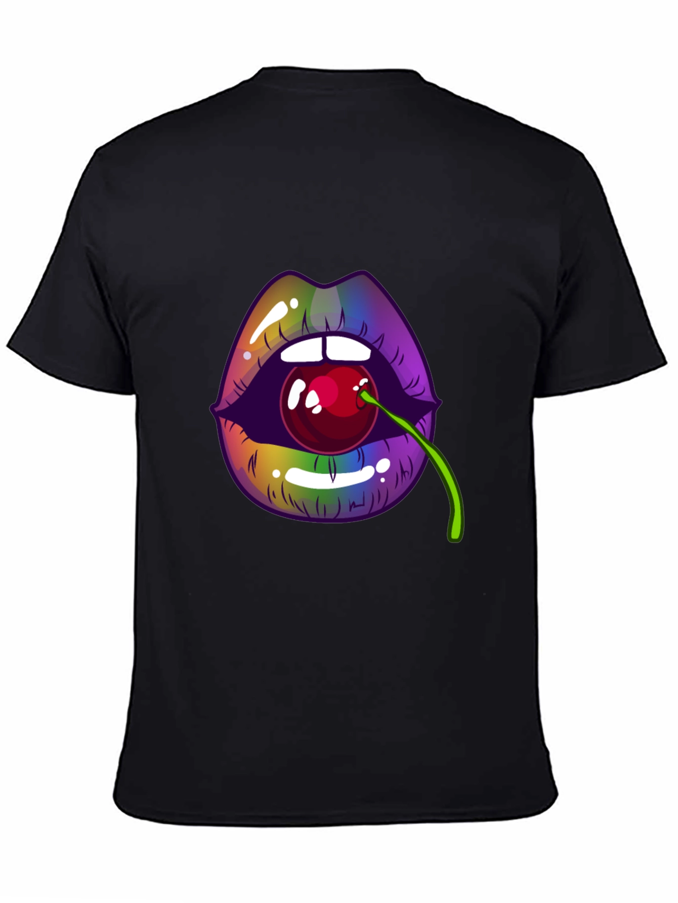 Lips with Cherry T-Shirt - Bold Graphic Tee