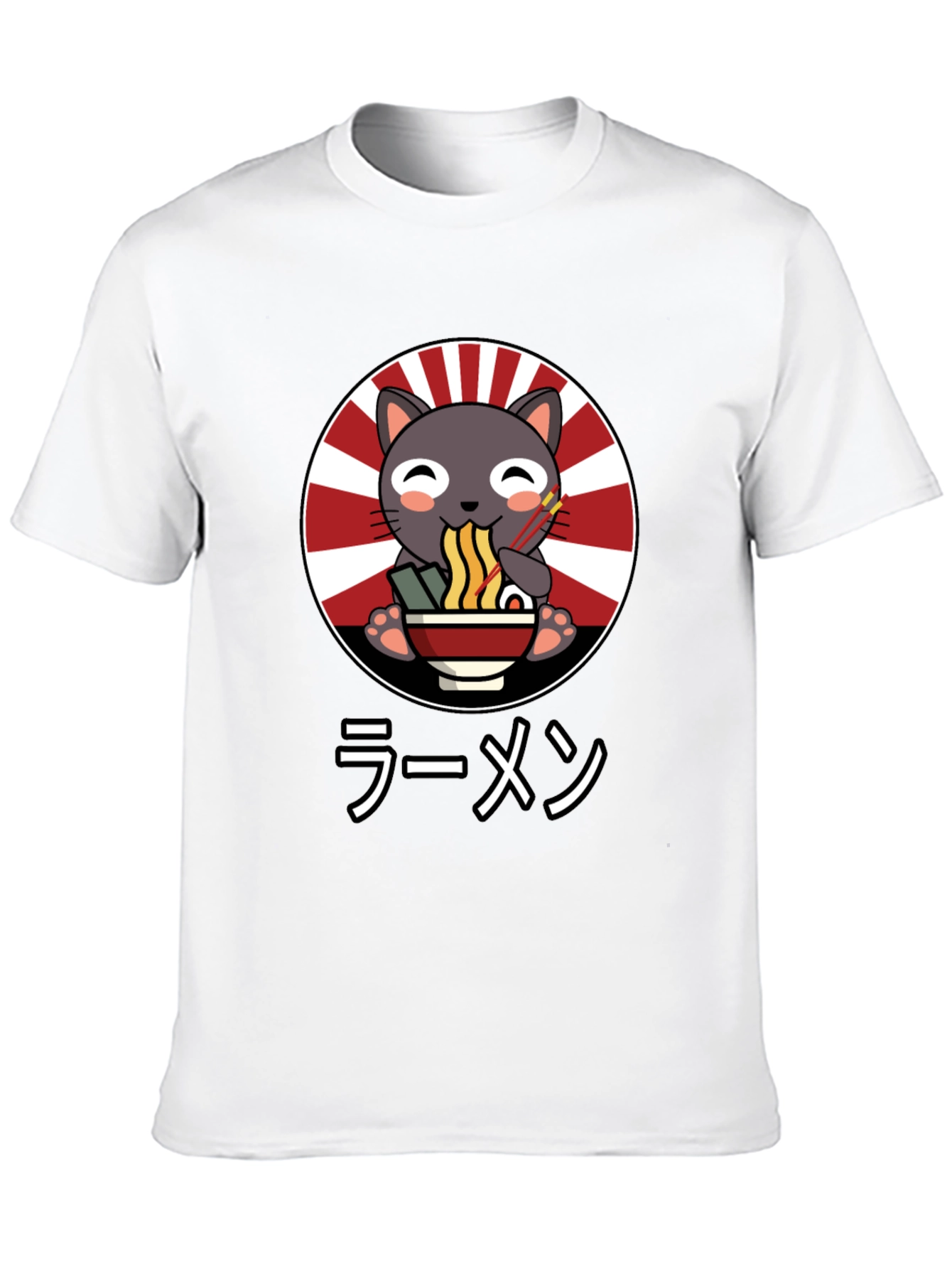 Cute Cat Ramen T-Shirt - Japanese Style