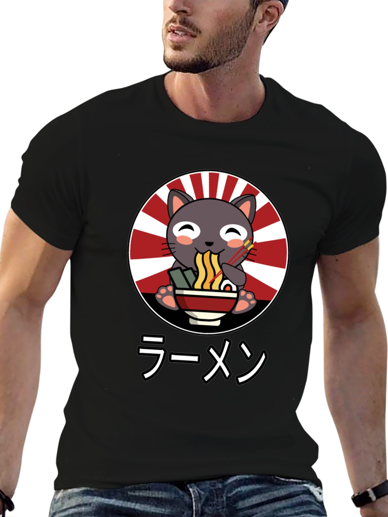 Cute Cat Ramen T-Shirt - Japanese Style