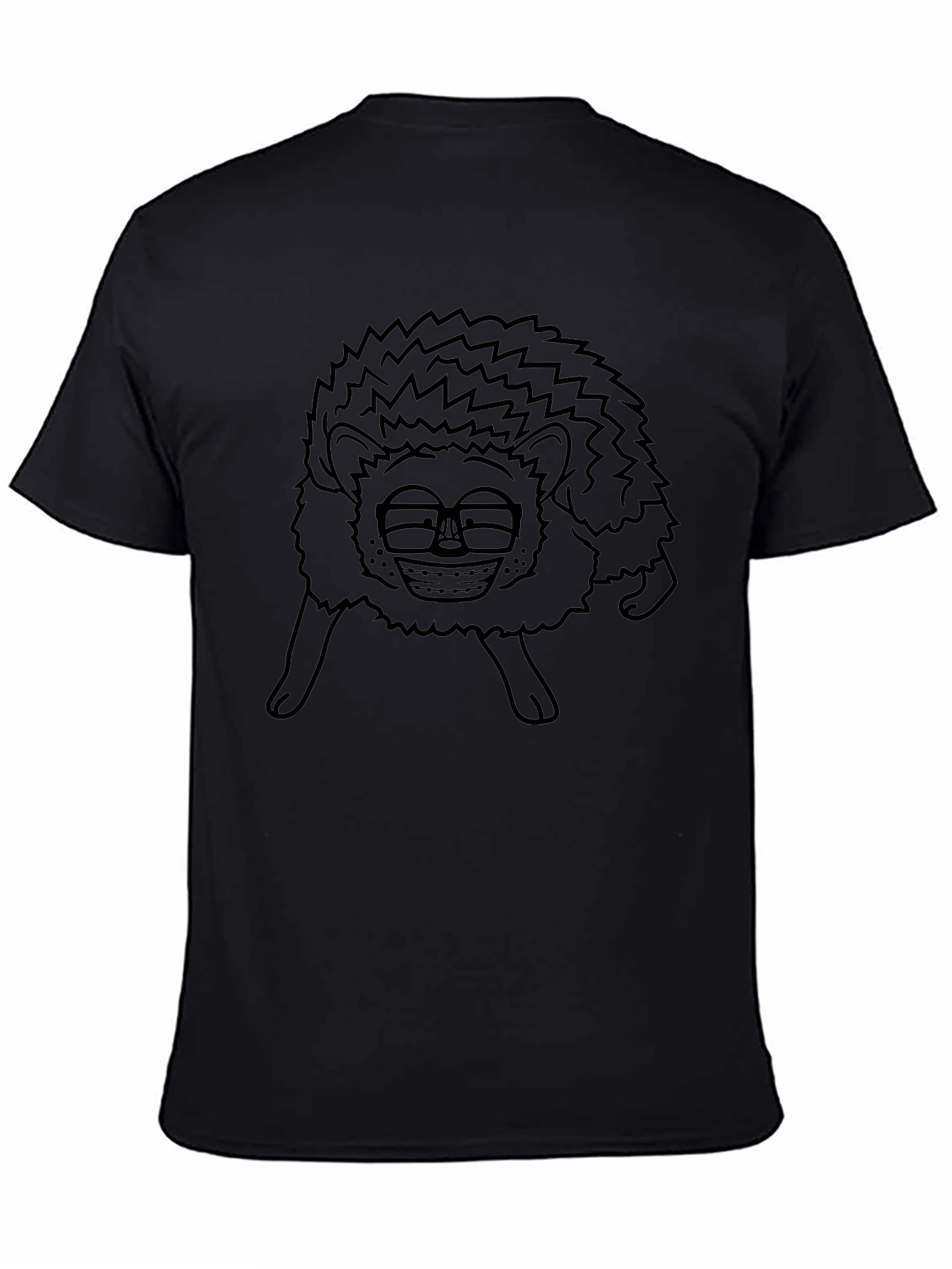 Funny Hedgehog Glasses Graphic Mens Black T-Shirt