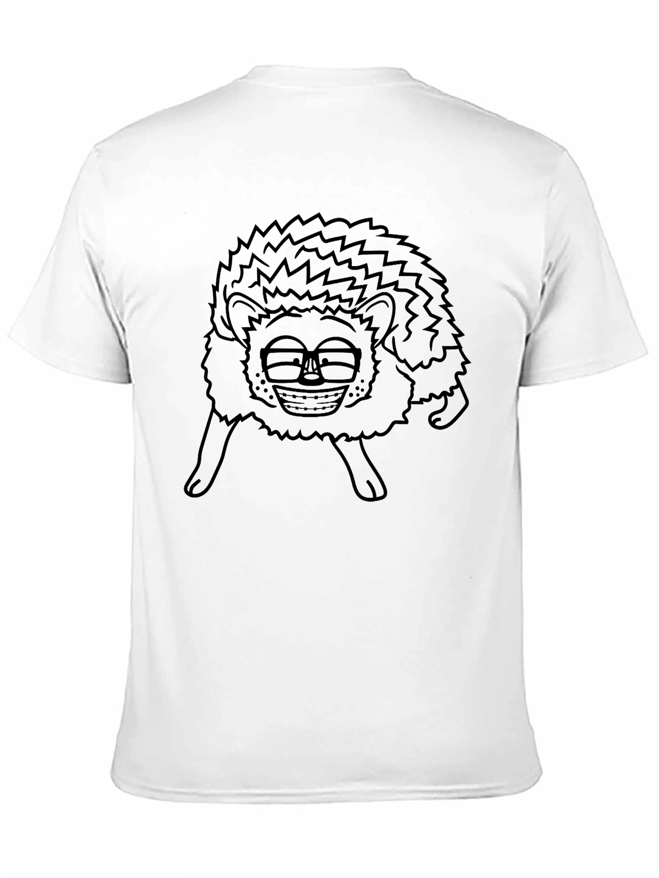 Funny Hedgehog Glasses Graphic Mens Black T-Shirt