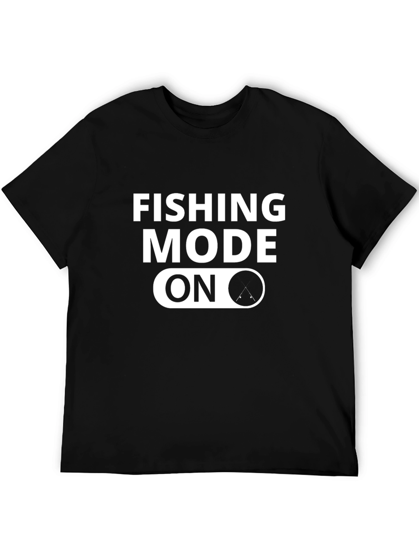 Fishing Mode On Black T-Shirt