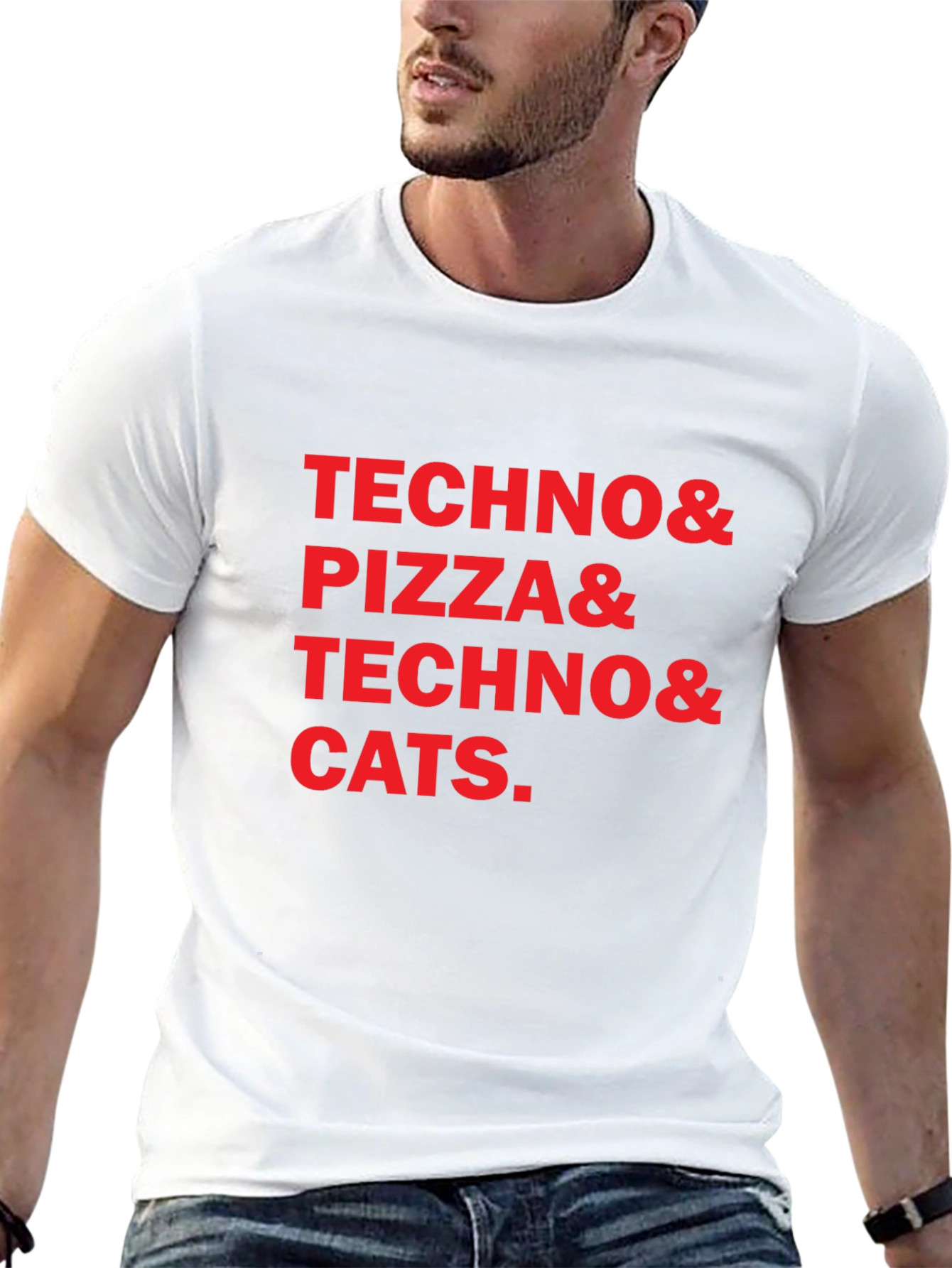 Techno Pizza Cats Graphic Tee