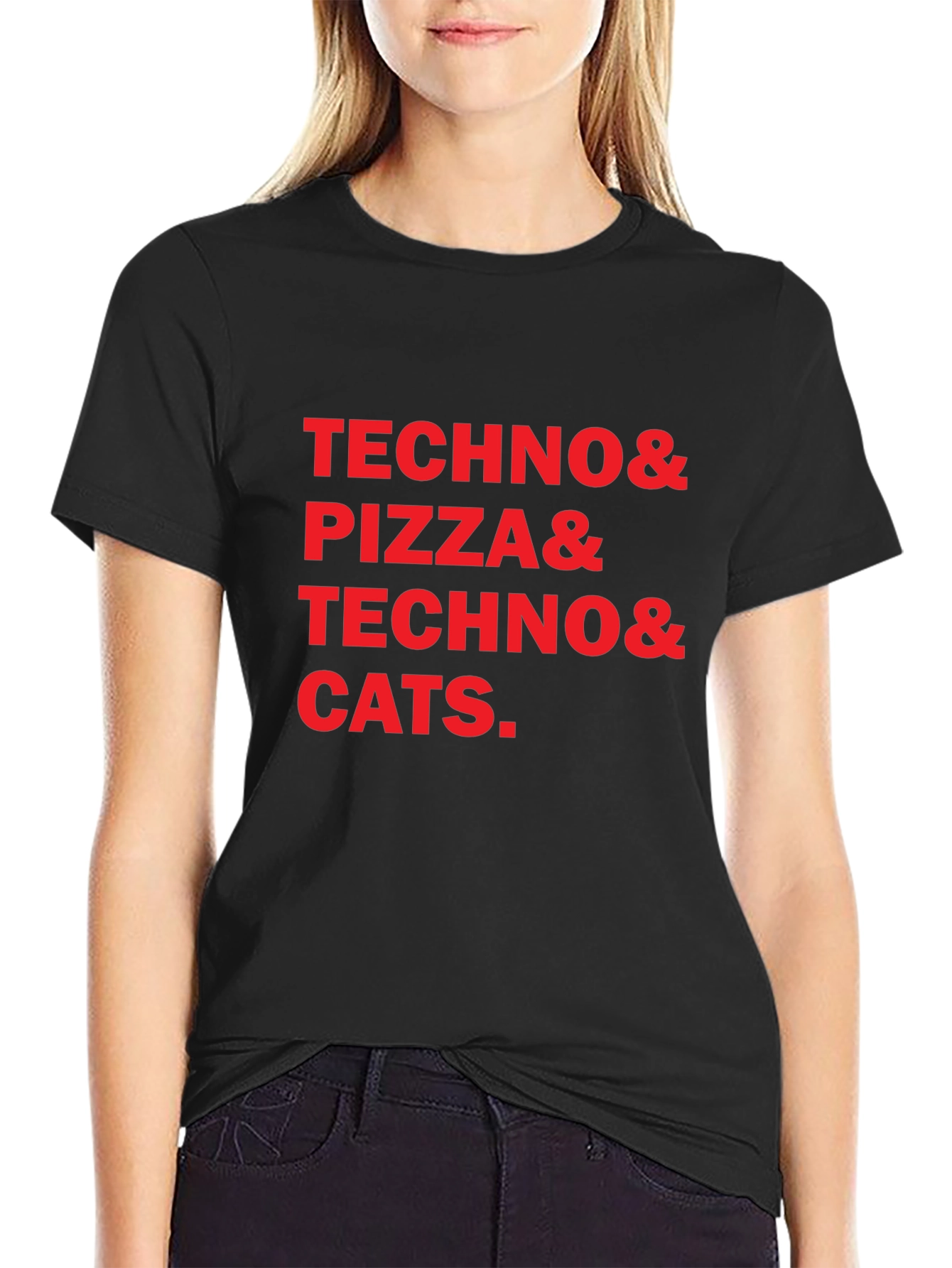 Techno Pizza Cats Graphic Tee