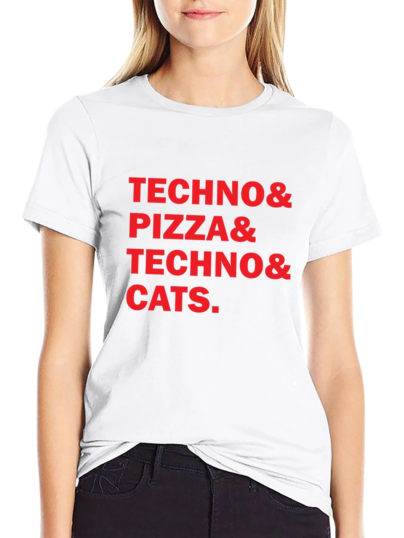 Techno Pizza Cats Graphic Tee
