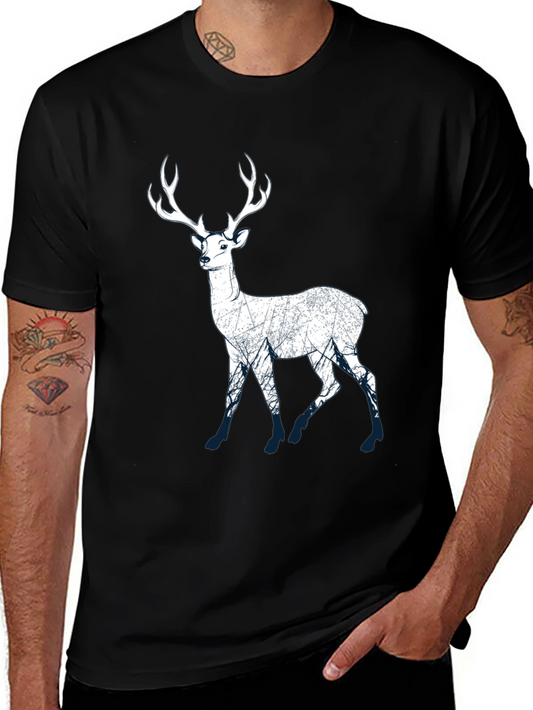 Deer Silhouette Graphic Tee - Nature Lovers T-Shirt