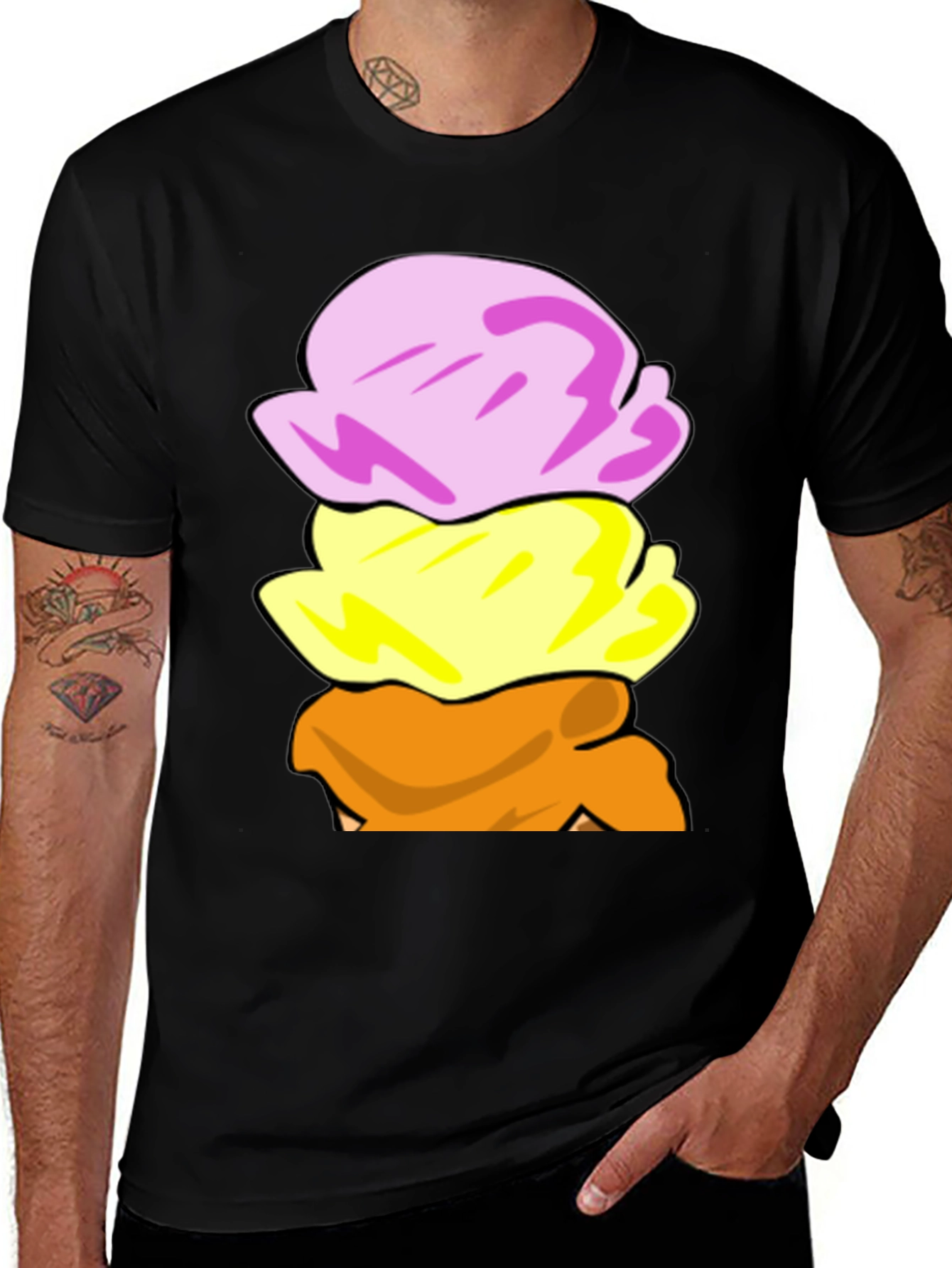 Ice Cream Scoop Stack Graphic T-Shirt