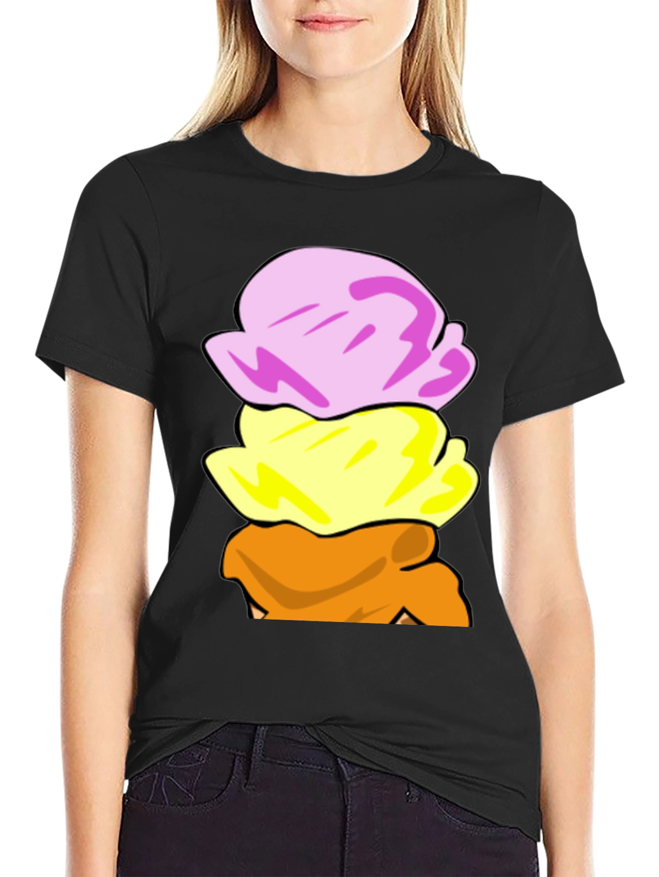Ice Cream Scoop Stack Graphic T-Shirt