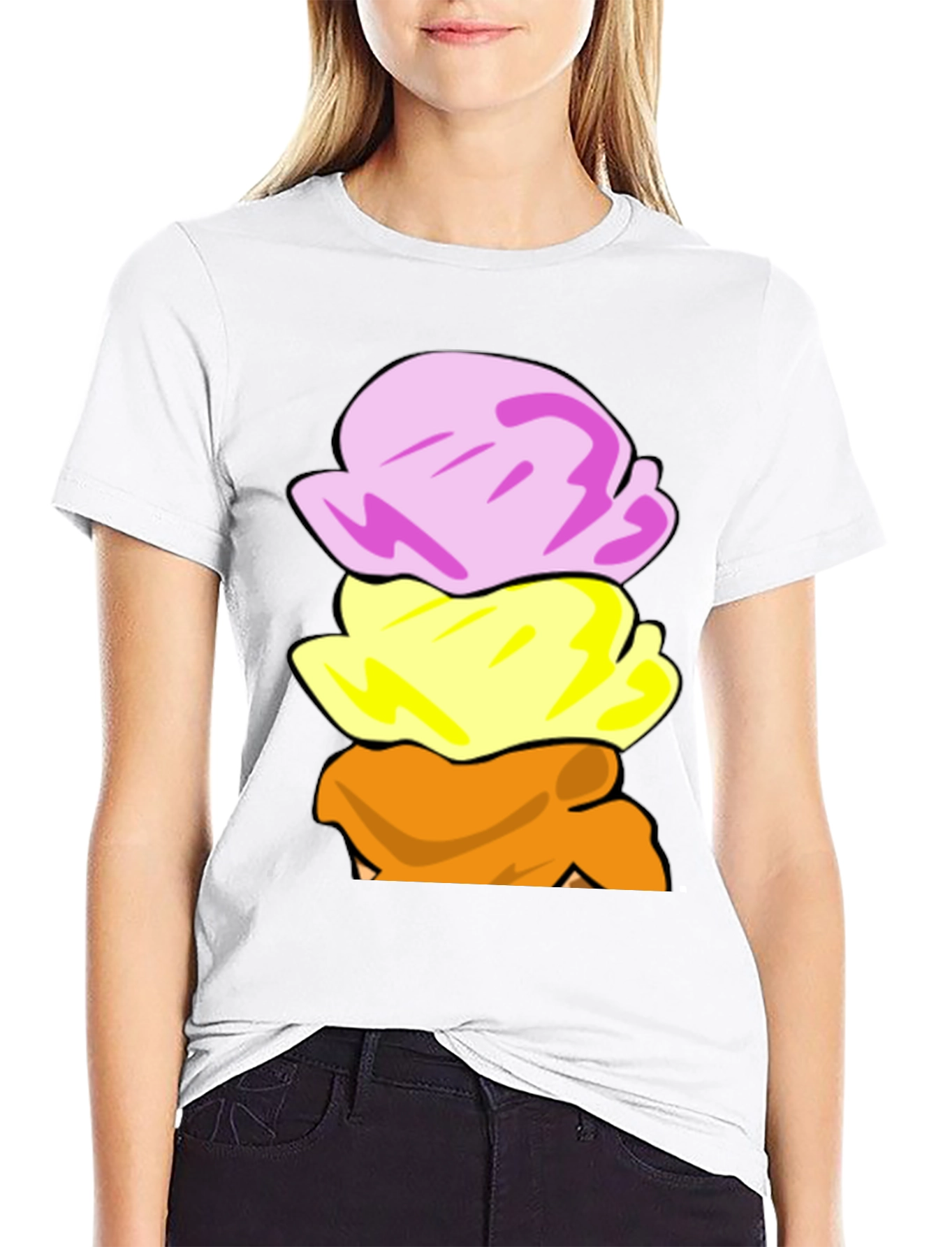 Ice Cream Scoop Stack Graphic T-Shirt