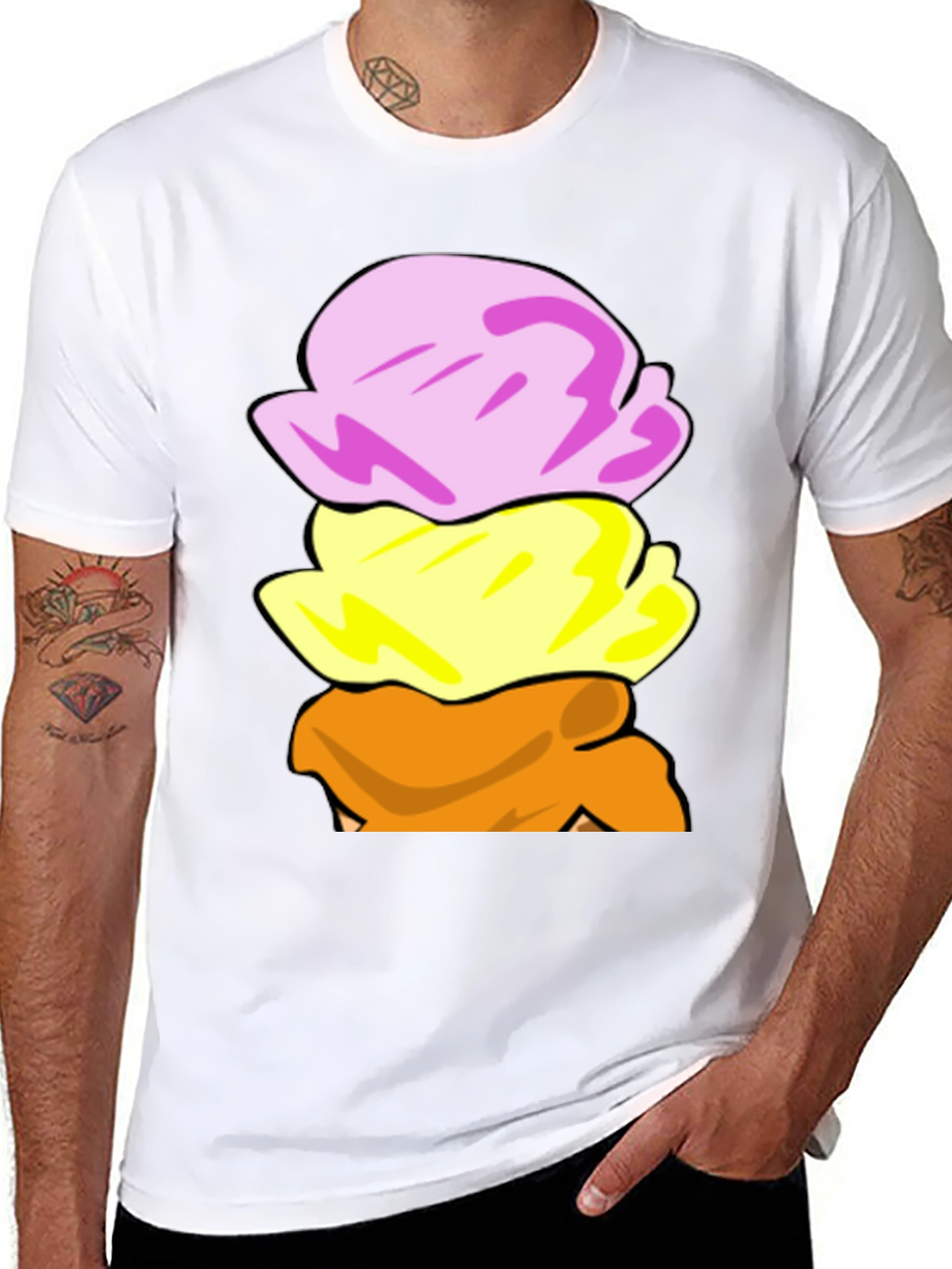 Ice Cream Scoop Stack Graphic T-Shirt