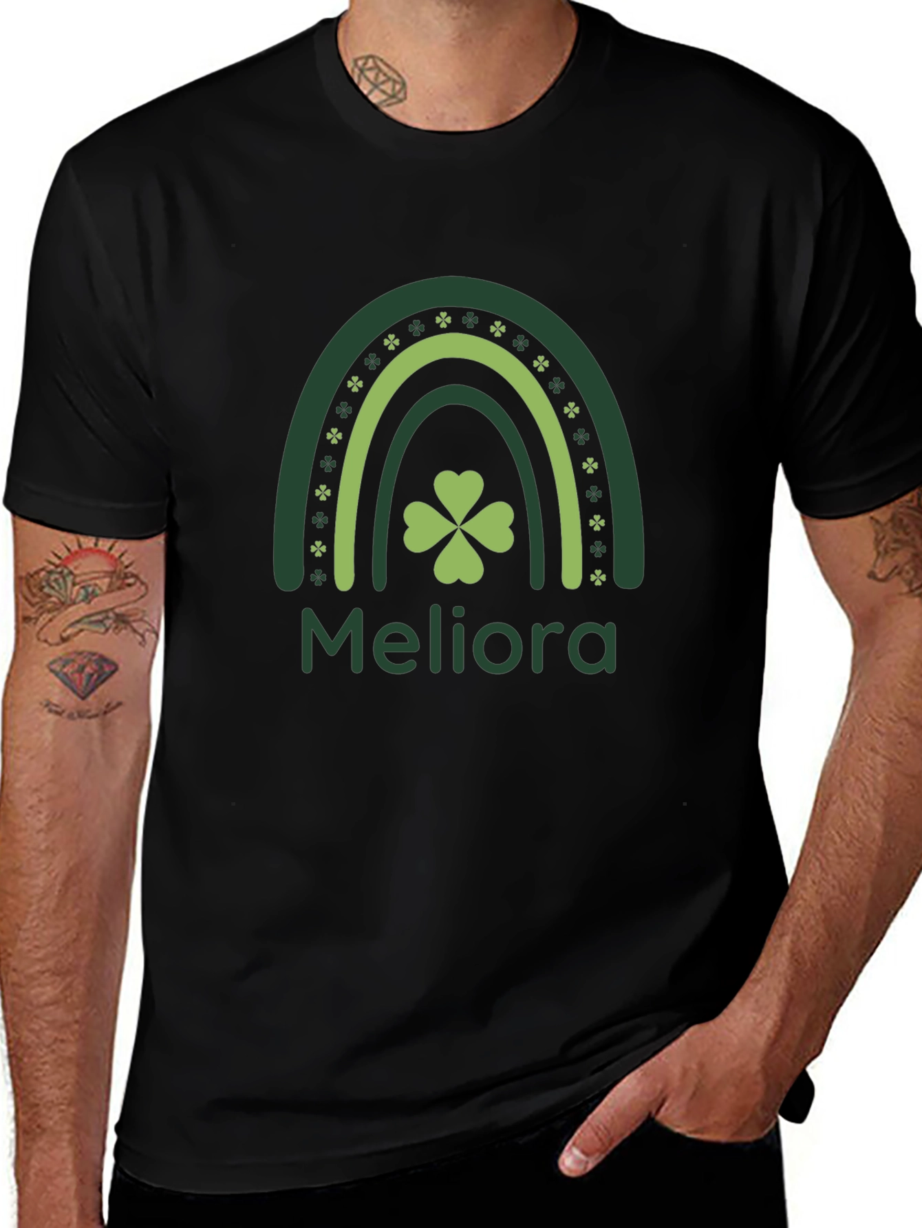 Meliora Shamrock Rainbow St. Patricks Day T-Shirt