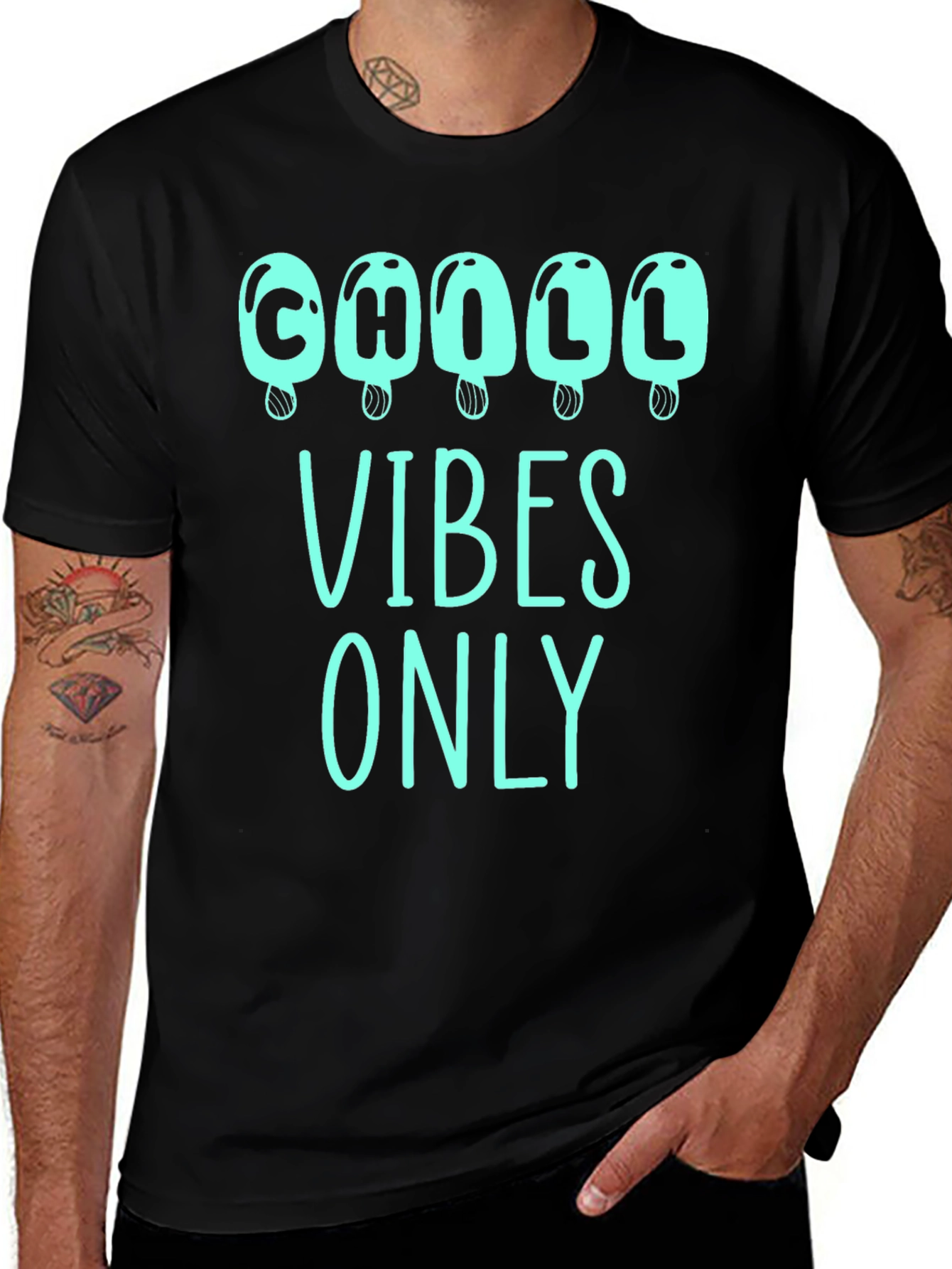 Chill Vibes Only Graphic Tee - Ice Cream Design
