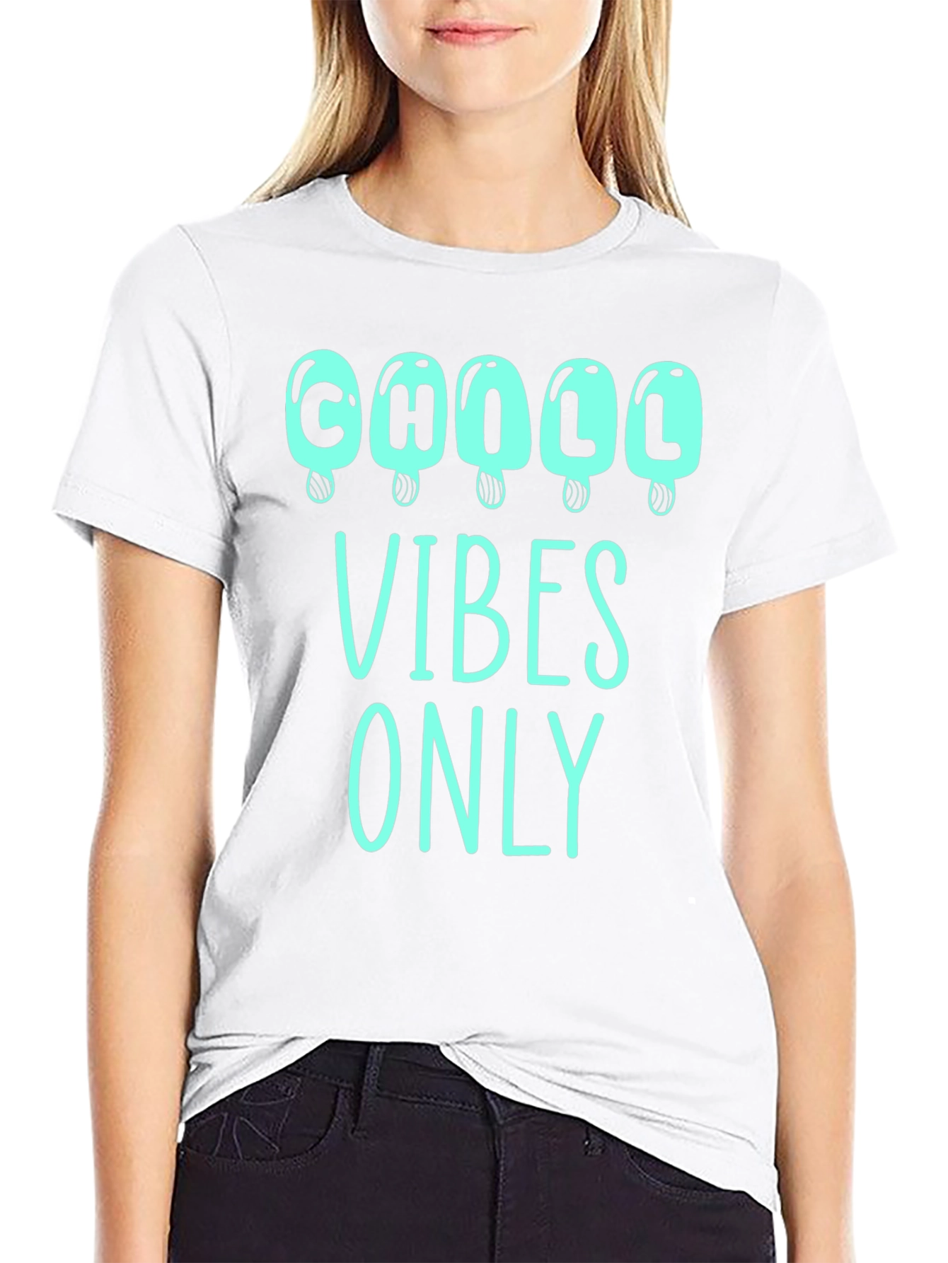 Chill Vibes Only Graphic Tee - Ice Cream Design