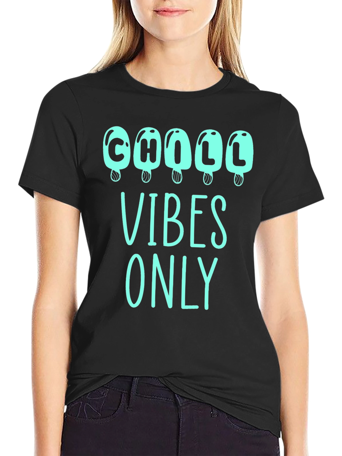 Chill Vibes Only Graphic Tee - Ice Cream Design