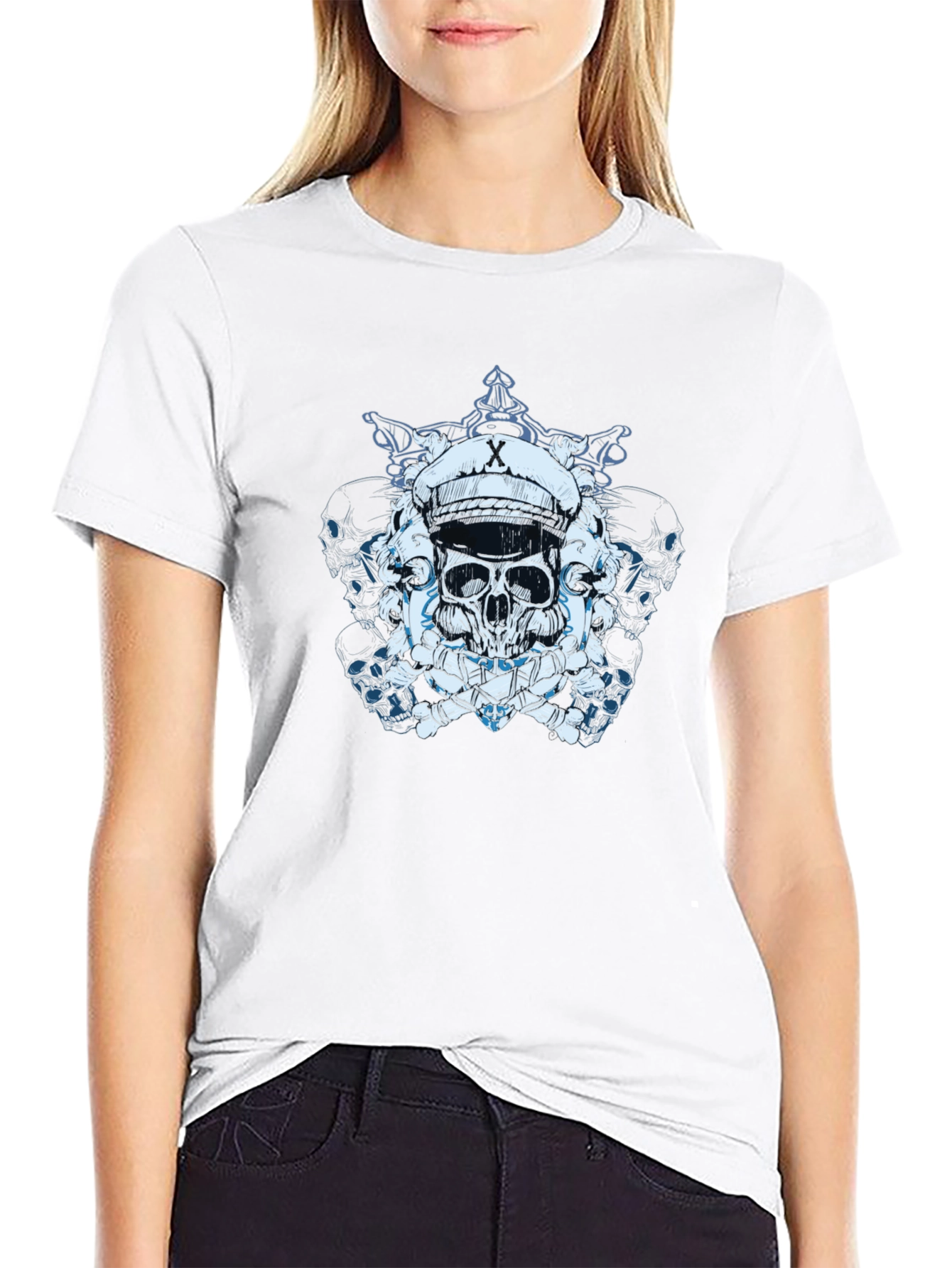 Skull Captain T-Shirt - Edgy Graphic Tee