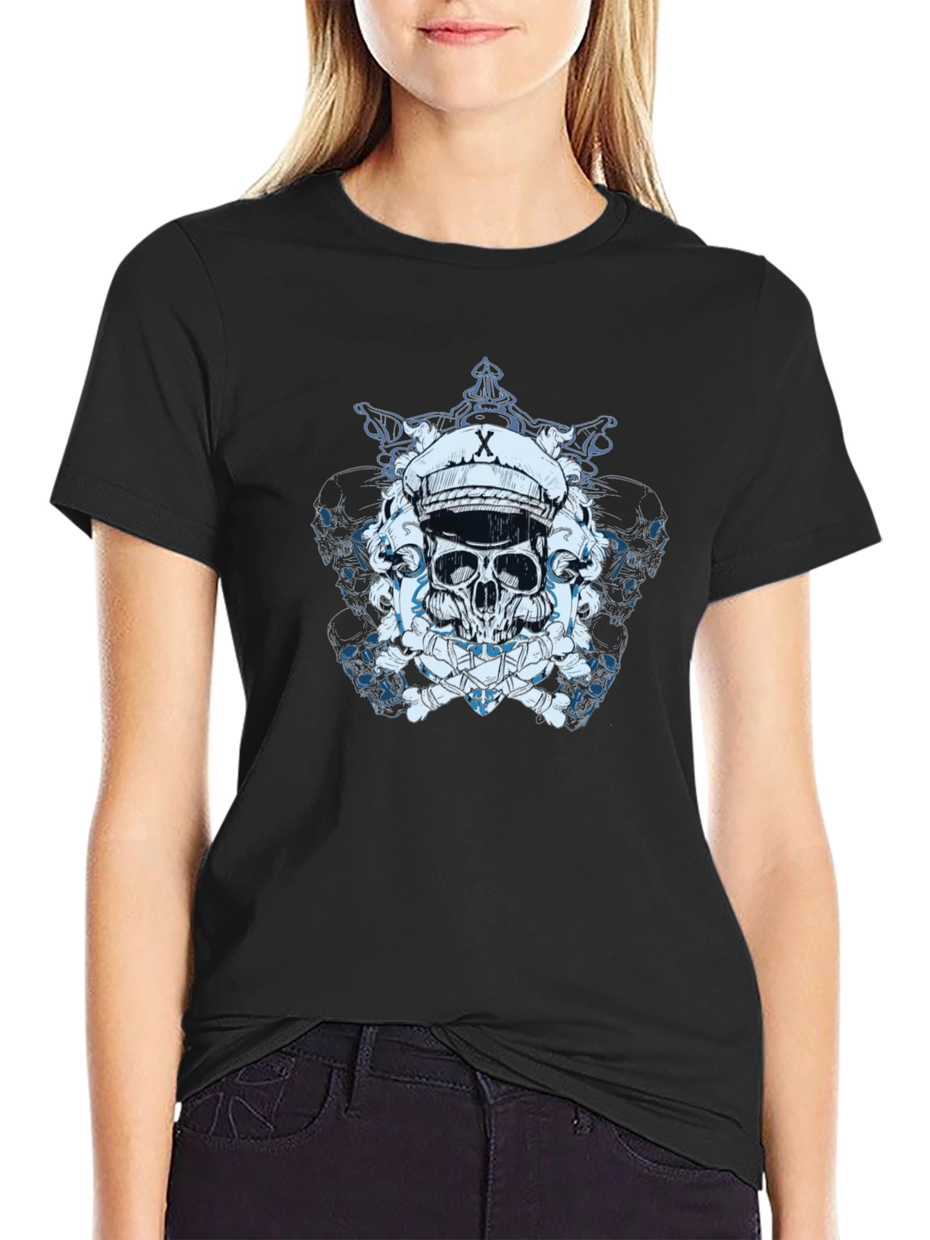 Skull Captain T-Shirt - Edgy Graphic Tee