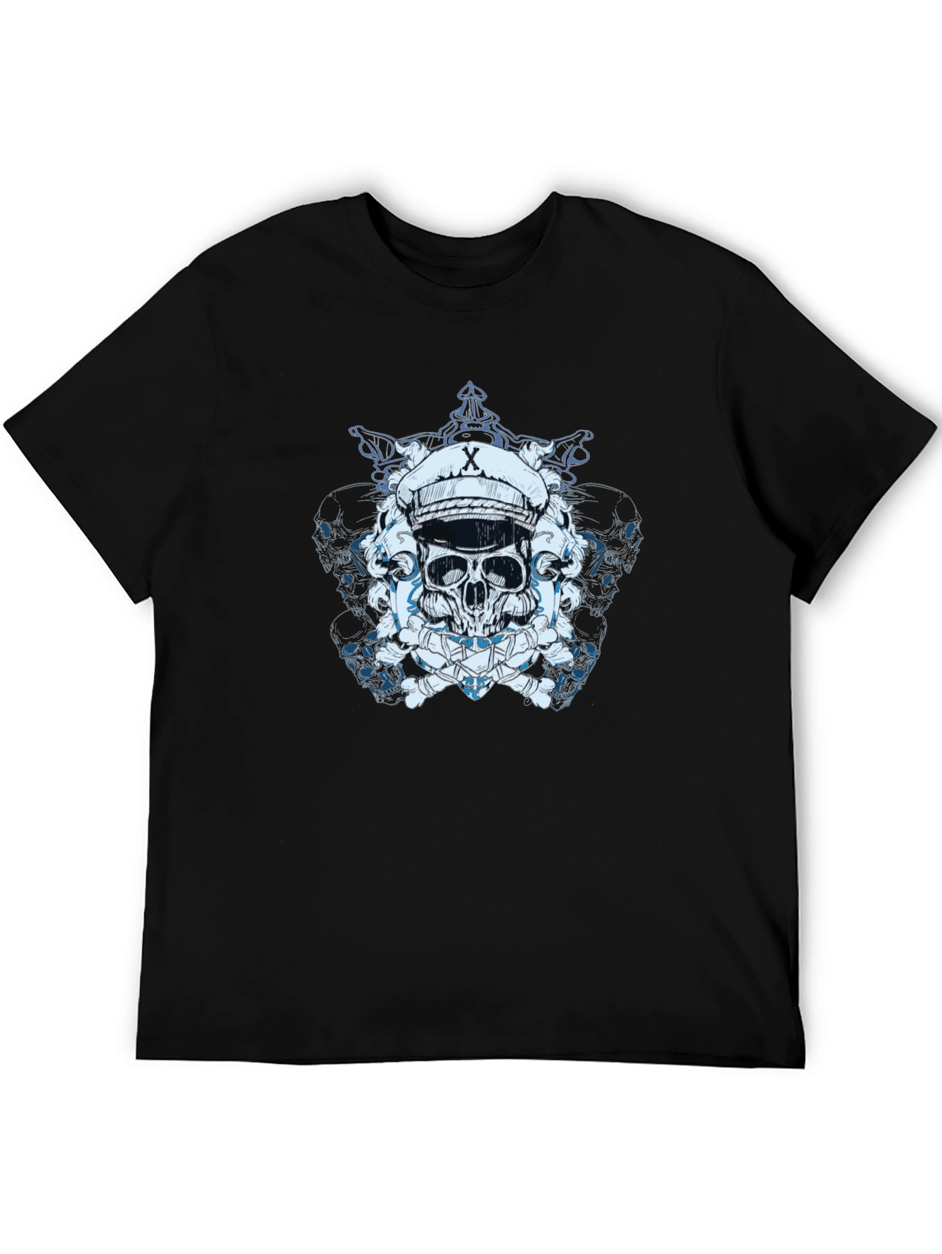 Skull Captain T-Shirt - Edgy Graphic Tee