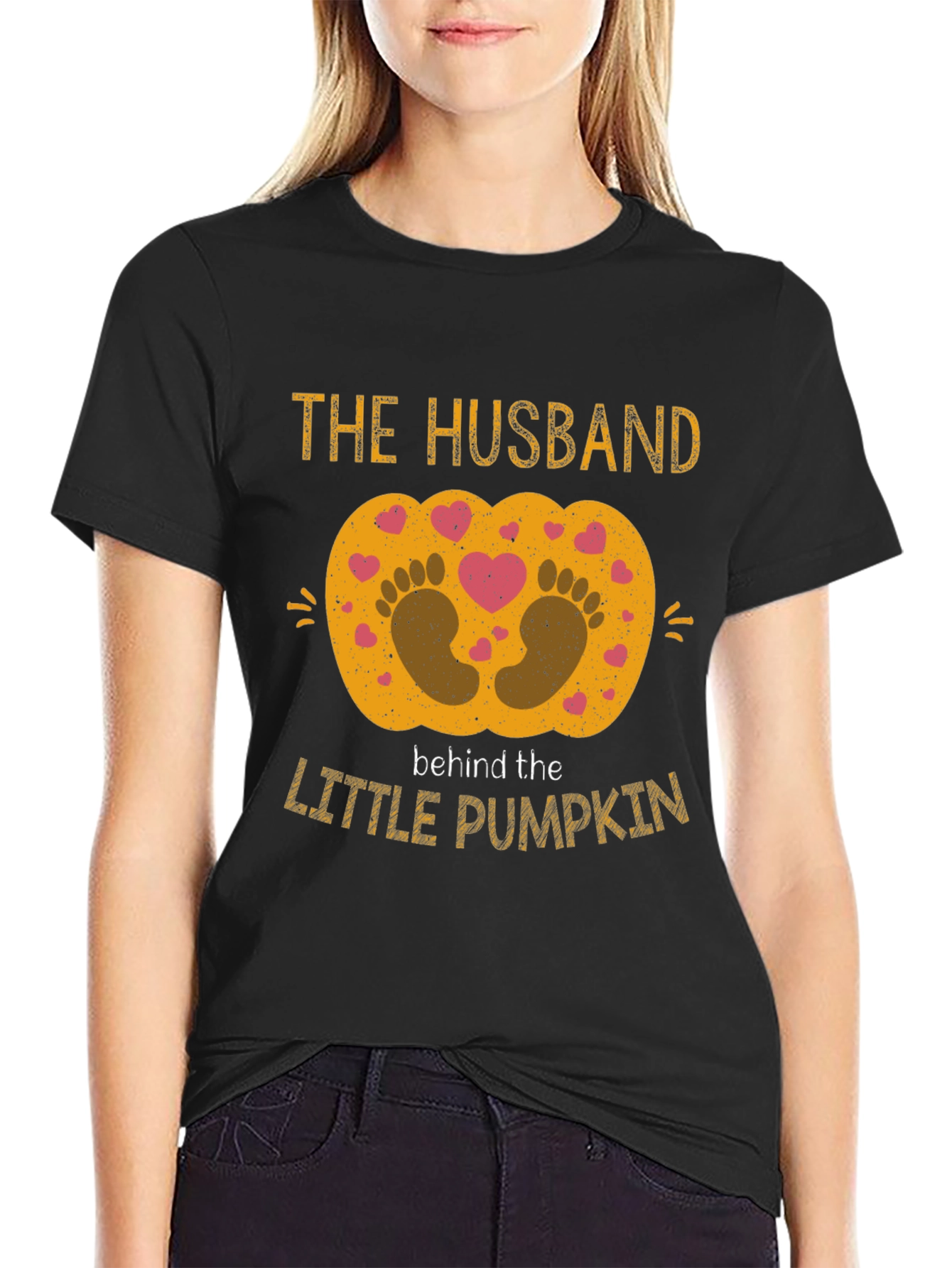 Husband Behind the Little Pumpkin Pregnancy Tee