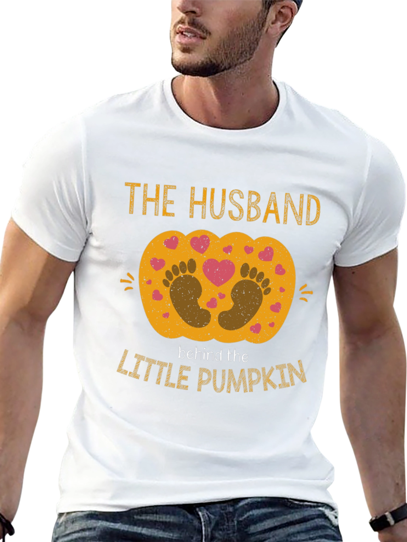Husband Behind the Little Pumpkin Pregnancy Tee