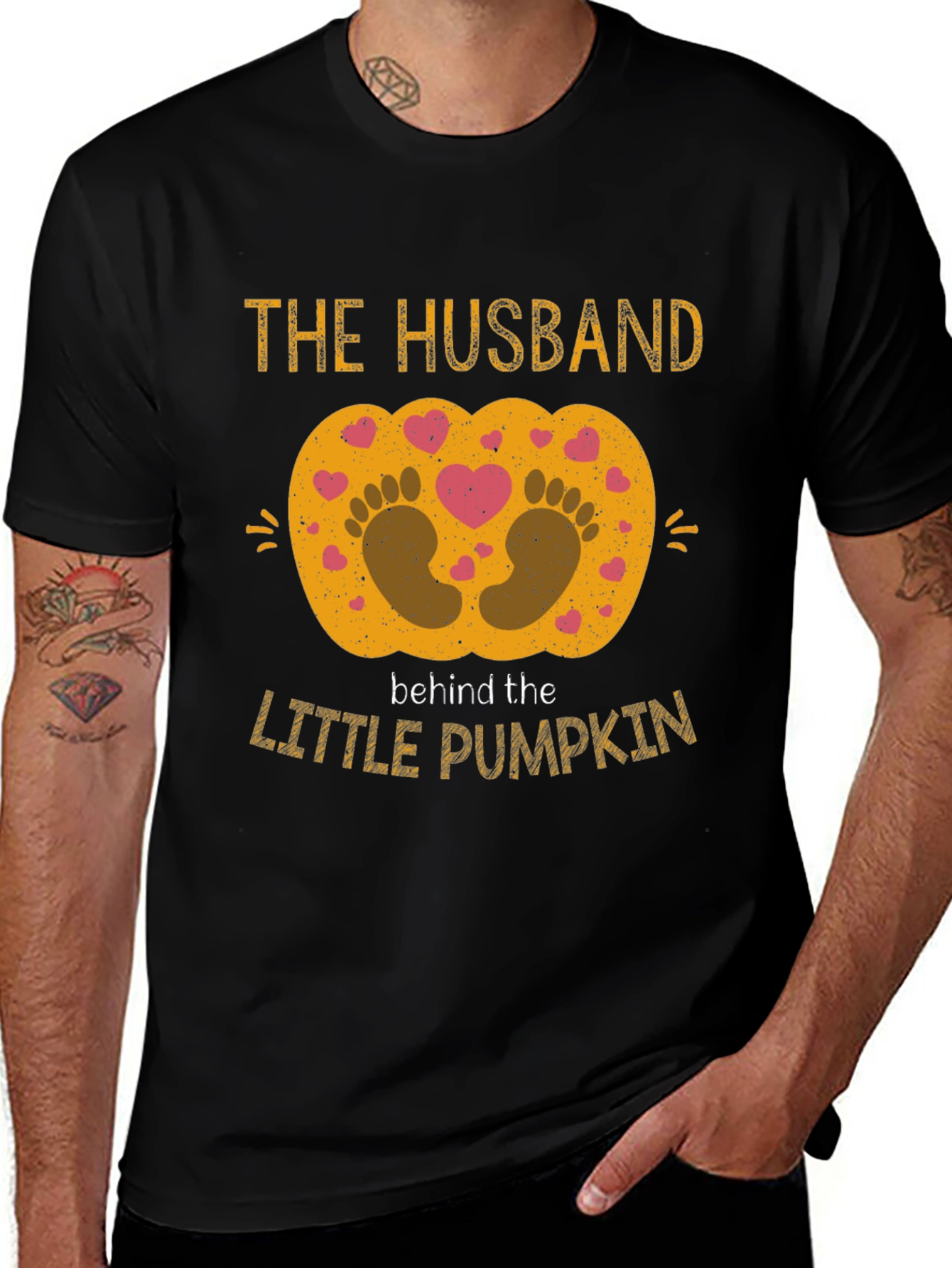 Husband Behind the Little Pumpkin Pregnancy Tee