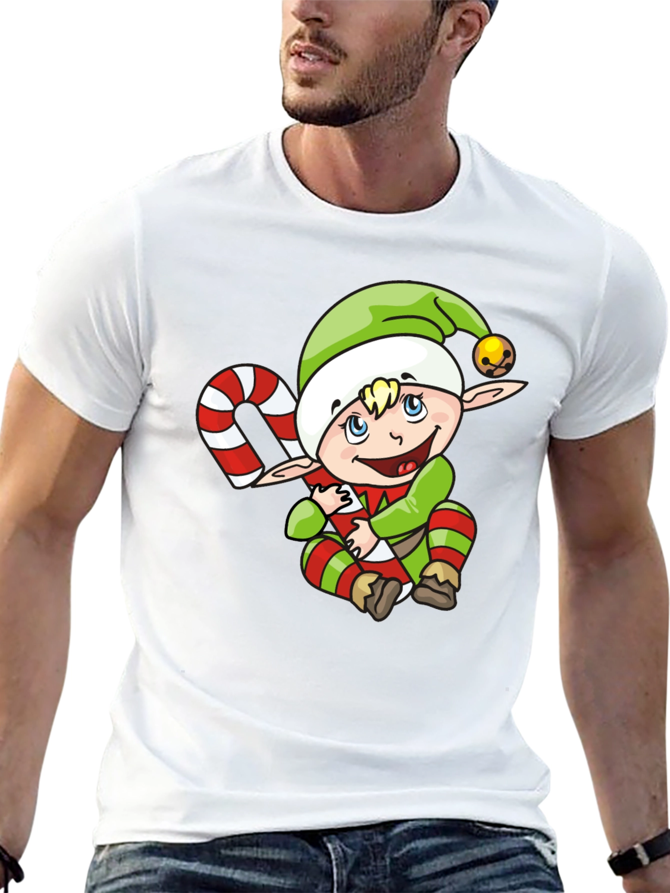 Elf with Candy Cane T-Shirt