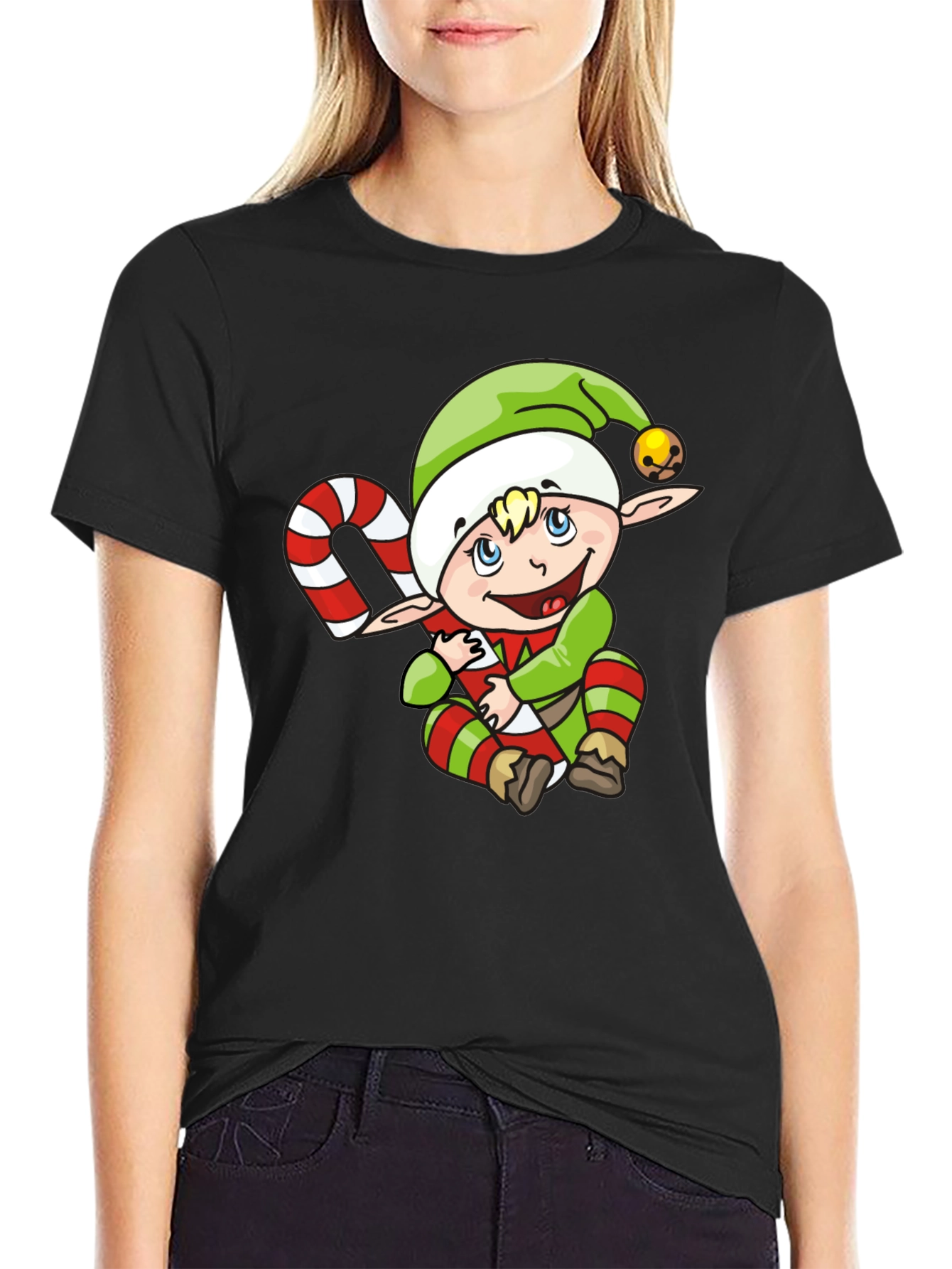 Elf with Candy Cane T-Shirt